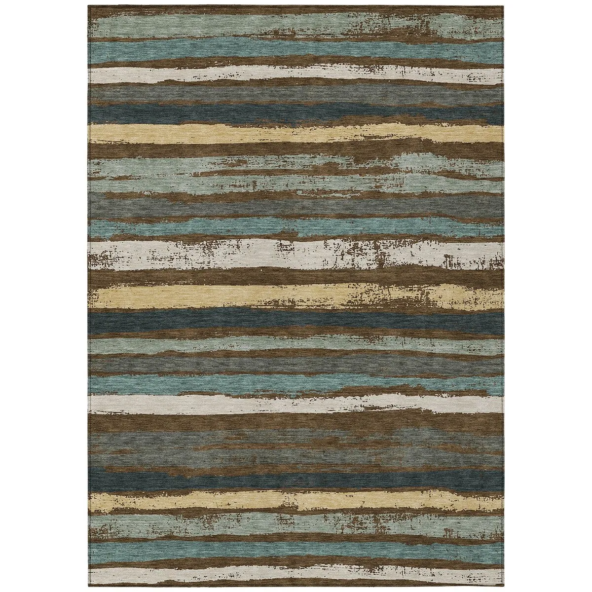 Machine Washable Indoor/ Outdoor Chantille Stripe Rug