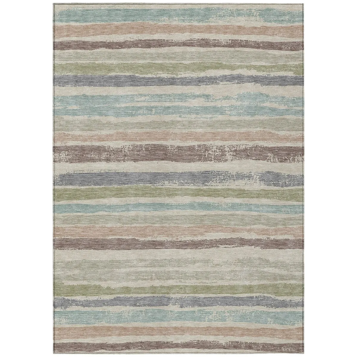 Machine Washable Indoor/ Outdoor Chantille Stripe Rug