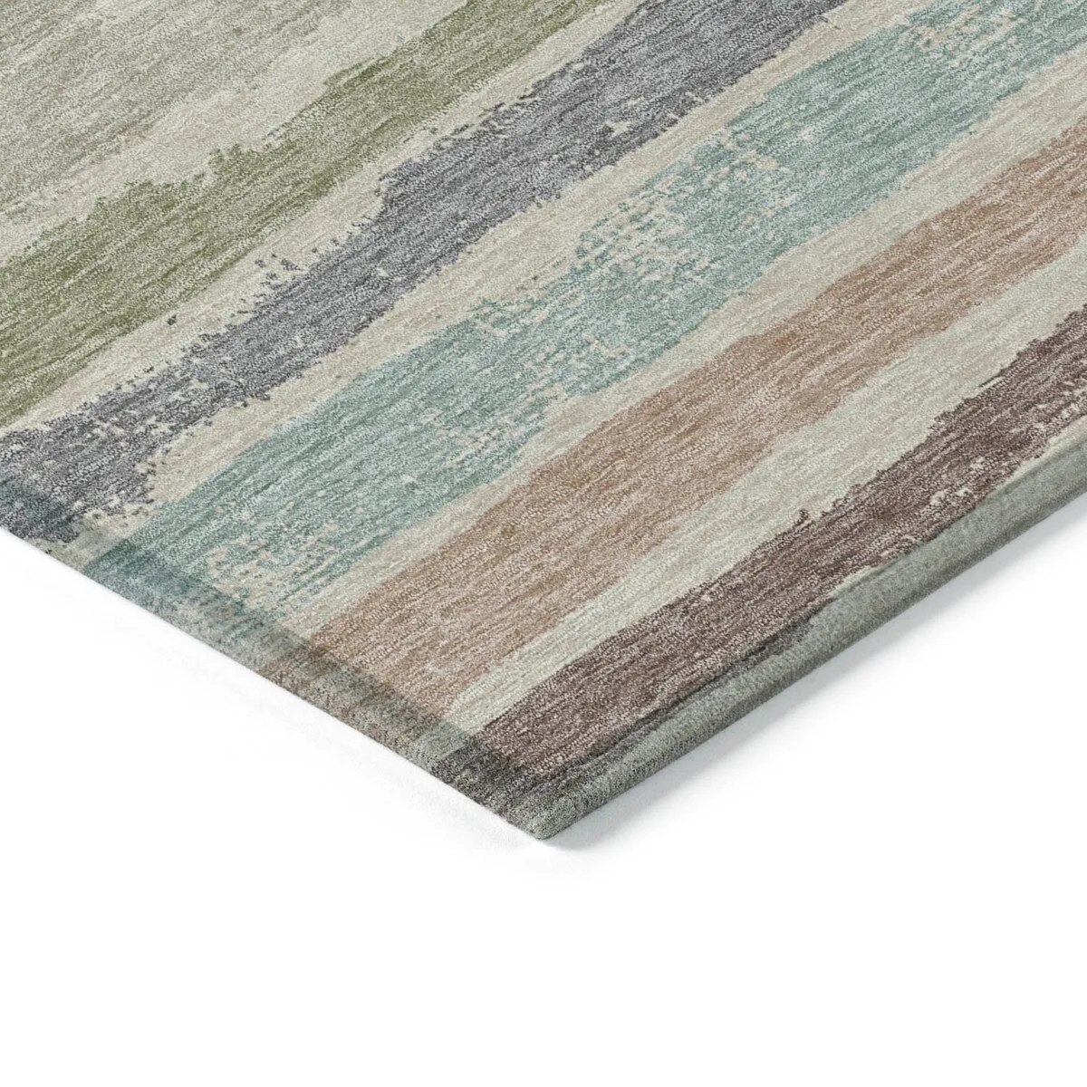 Machine Washable Indoor/ Outdoor Chantille Stripe Rug