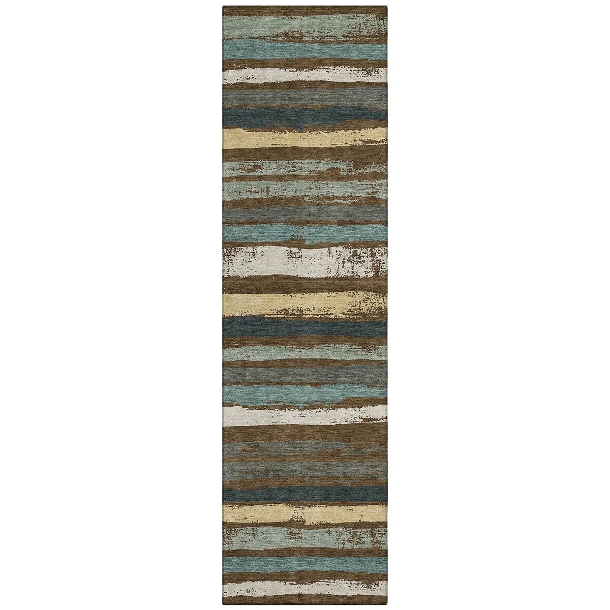 Machine Washable Indoor/ Outdoor Chantille Stripe Rug
