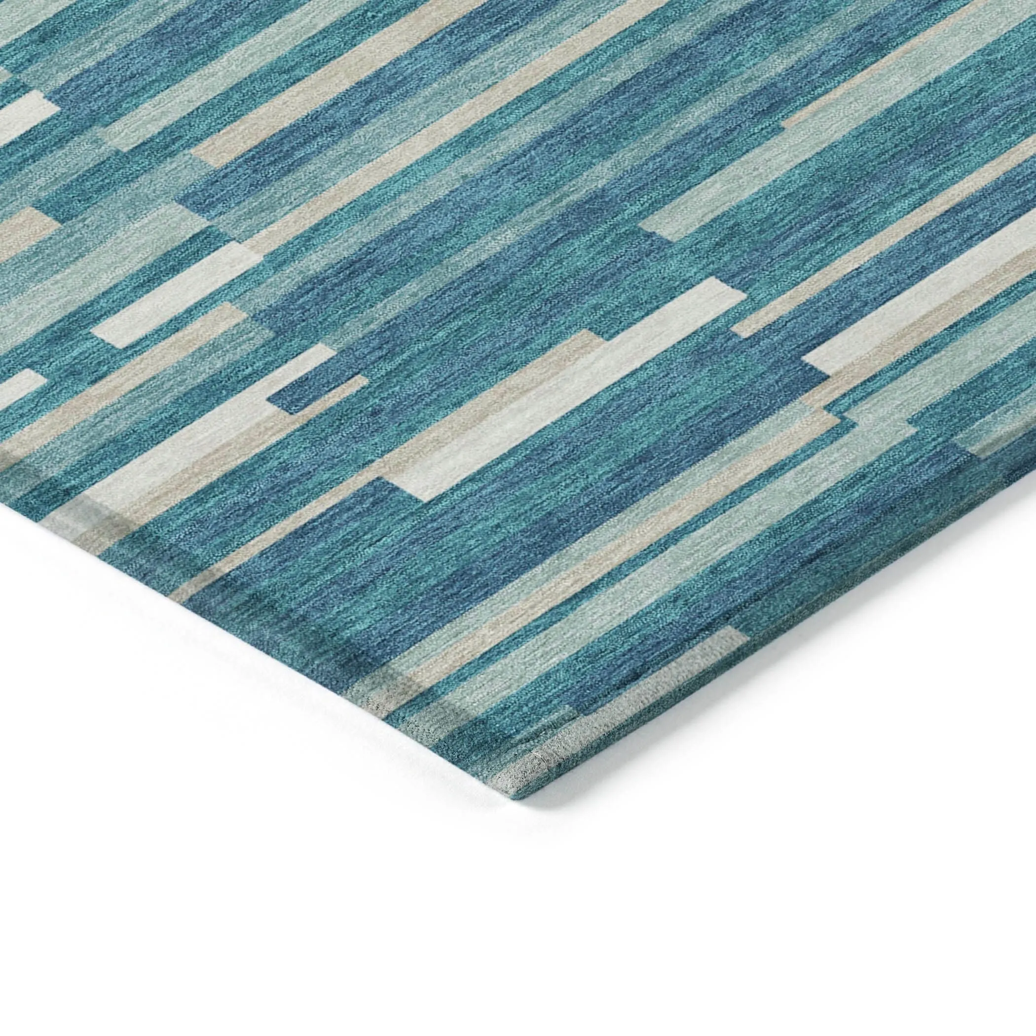 Machine Washable Indoor/ Outdoor Chantille Stripes Modern Rug