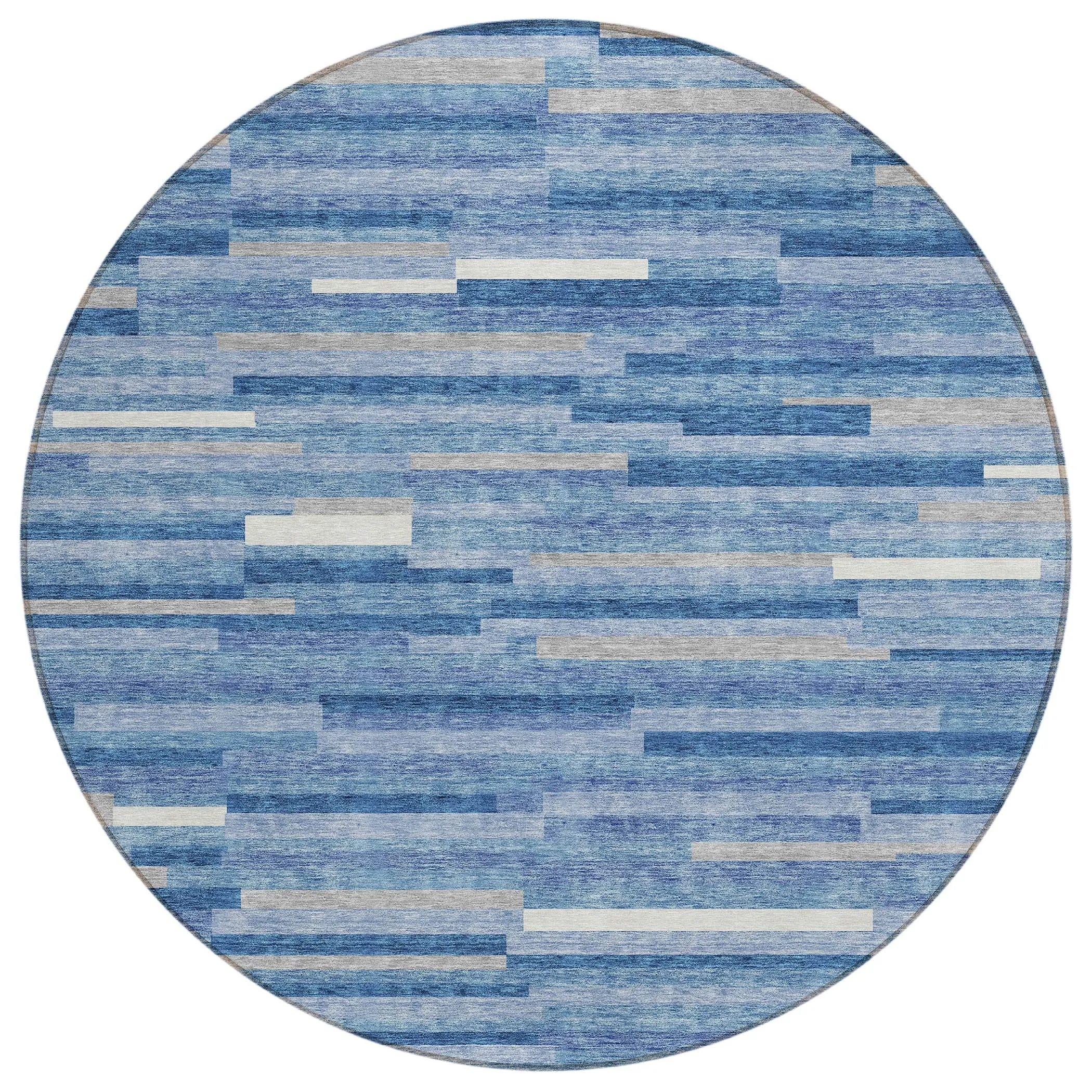 Machine Washable Indoor/ Outdoor Chantille Stripes Modern Rug