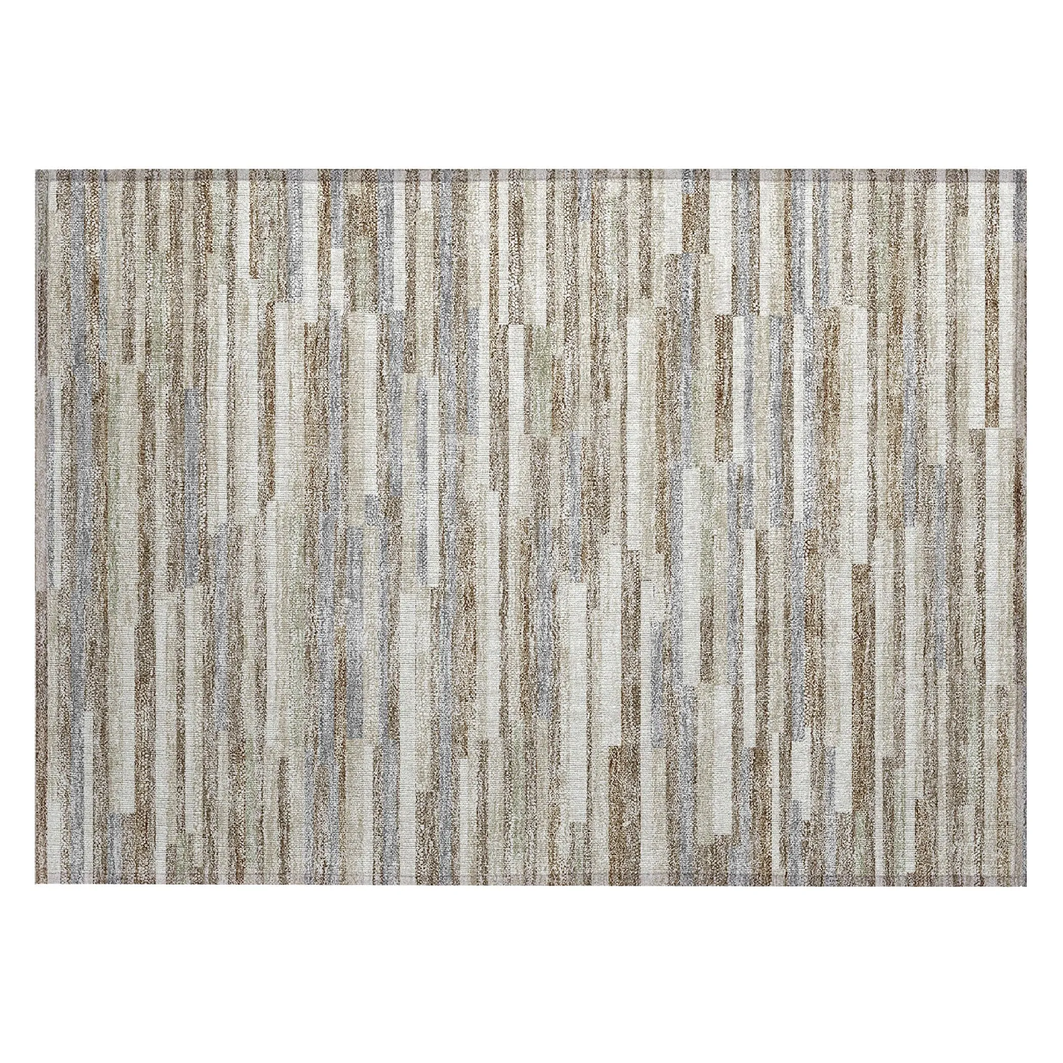 Machine Washable Indoor/ Outdoor Chantille Stripes Modern Rug