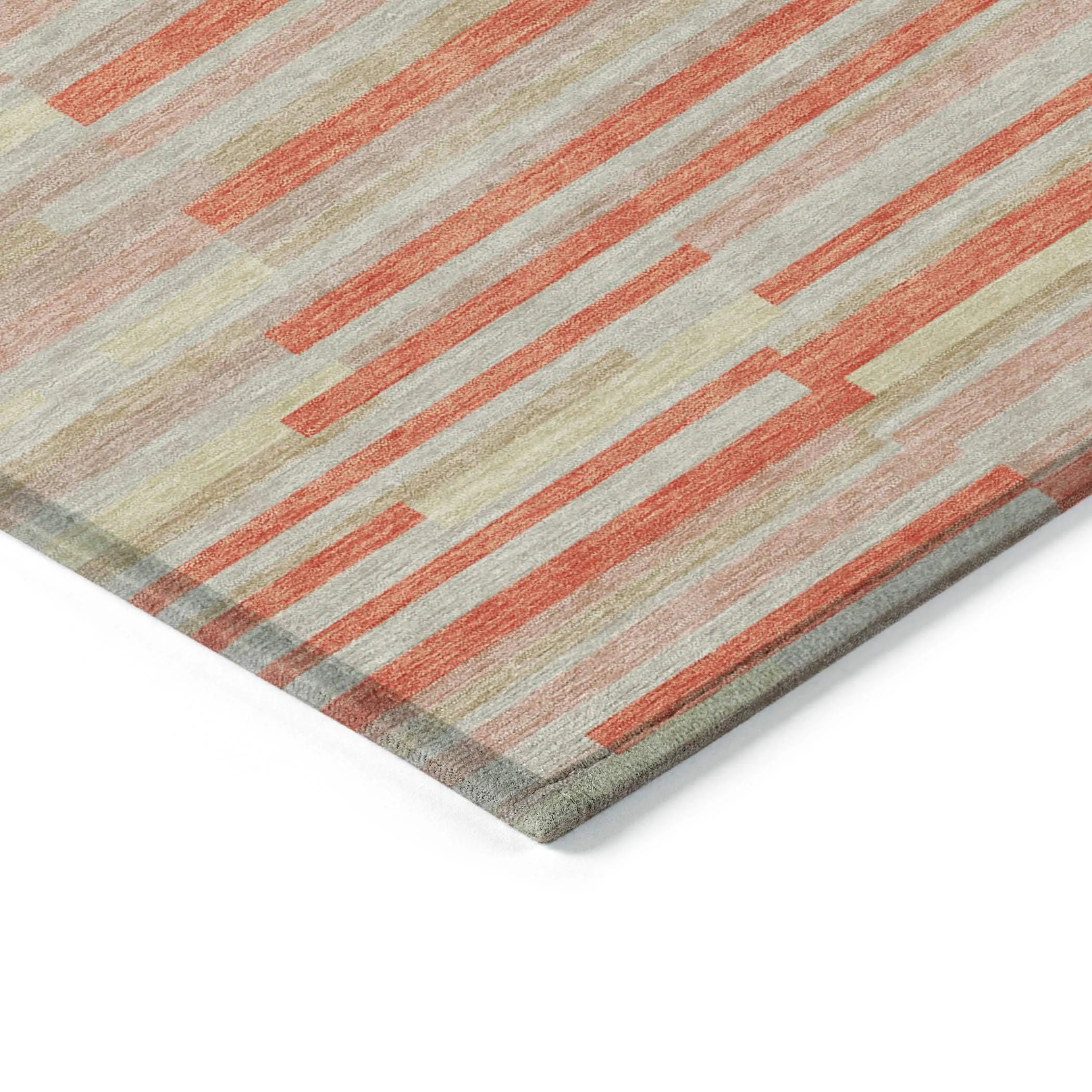 Machine Washable Indoor/ Outdoor Chantille Stripes Modern Rug