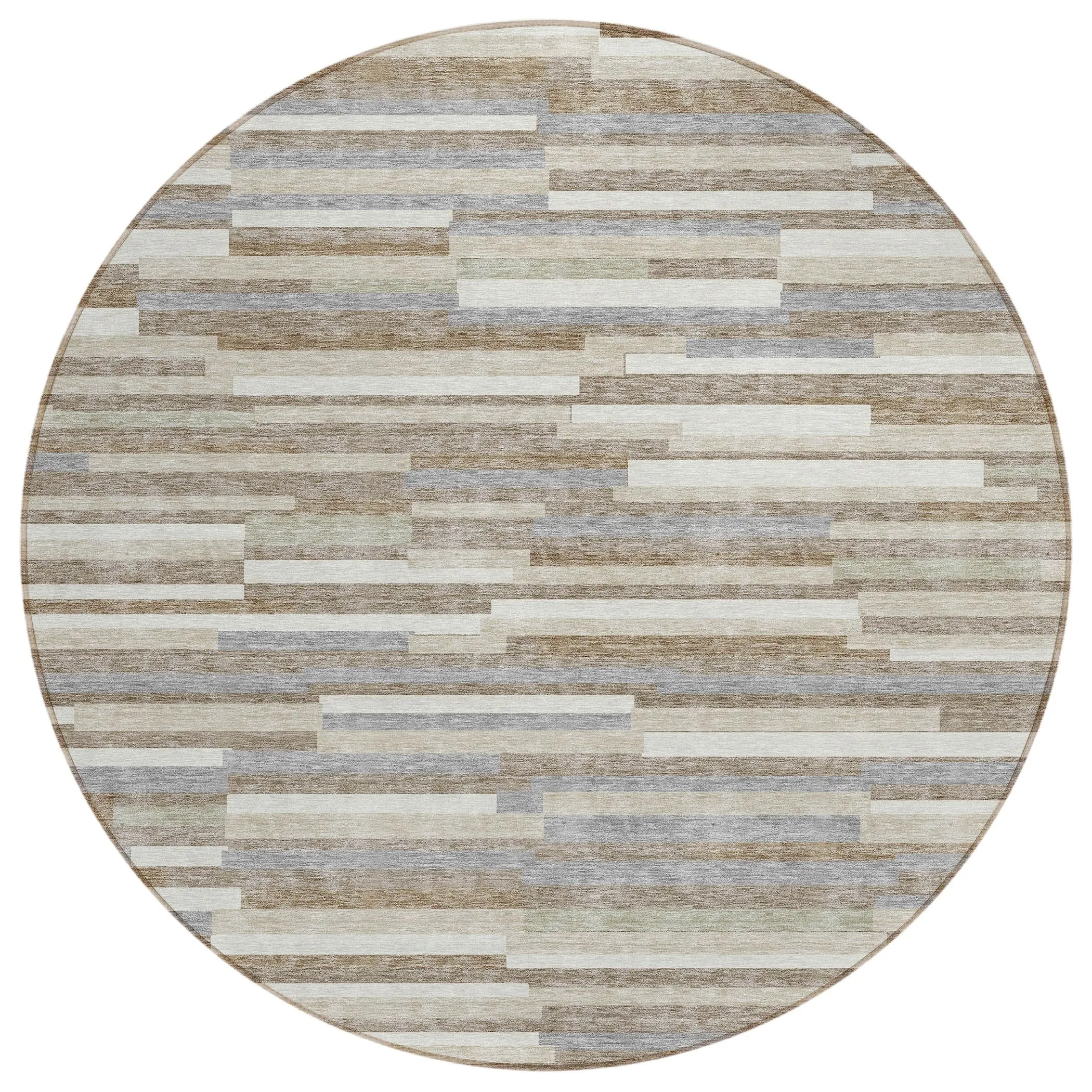Machine Washable Indoor/ Outdoor Chantille Stripes Modern Rug