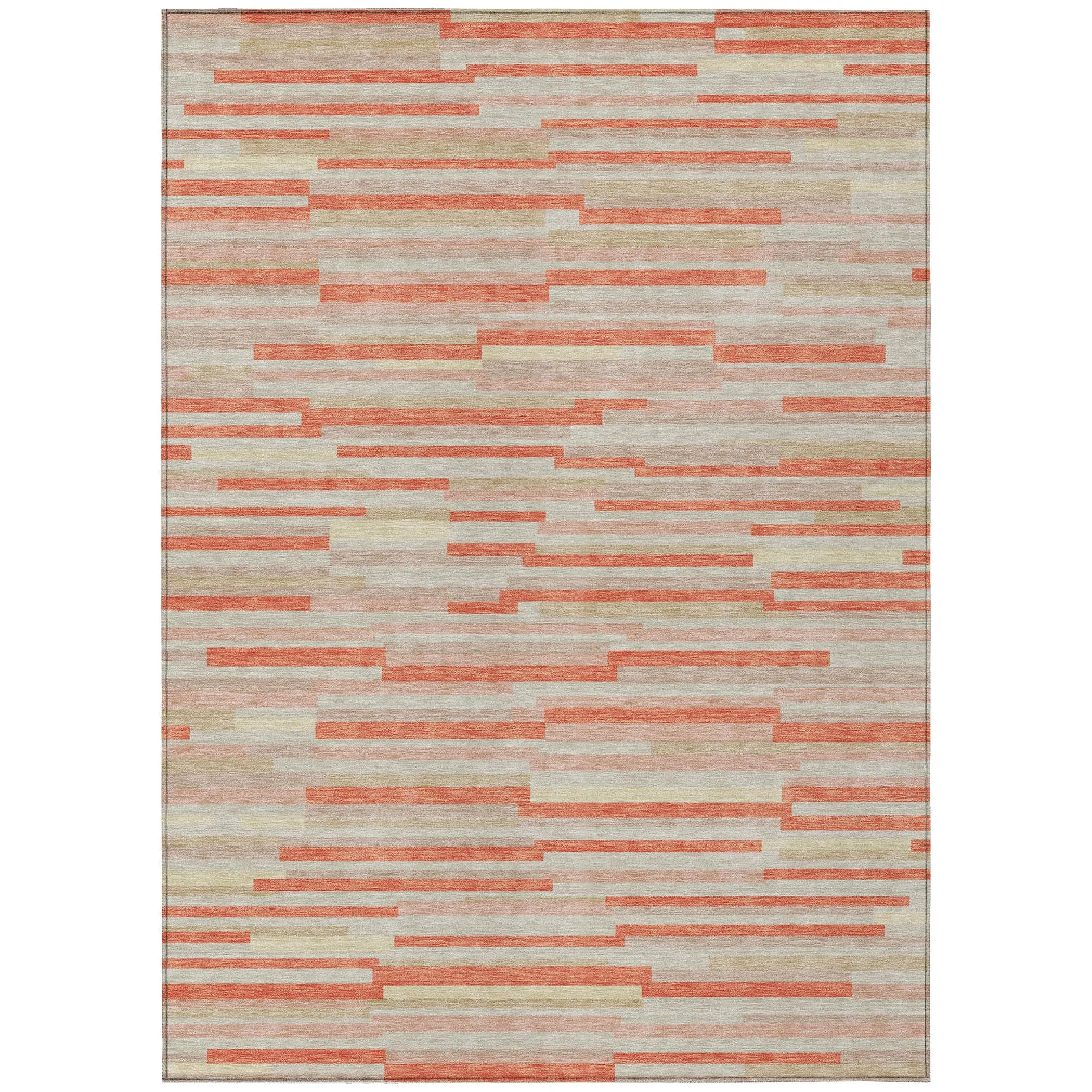 Machine Washable Indoor/ Outdoor Chantille Stripes Modern Rug
