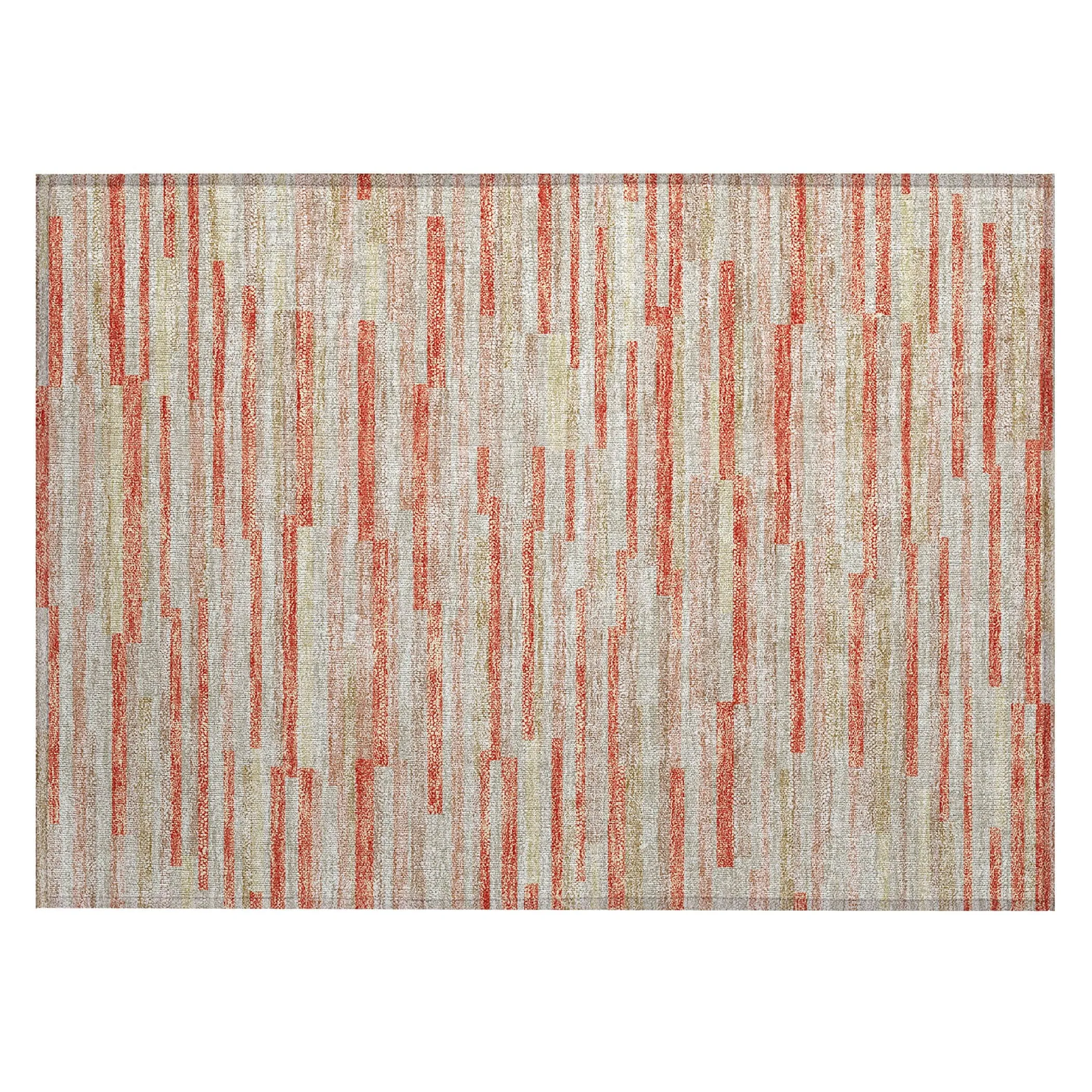 Machine Washable Indoor/ Outdoor Chantille Stripes Modern Rug