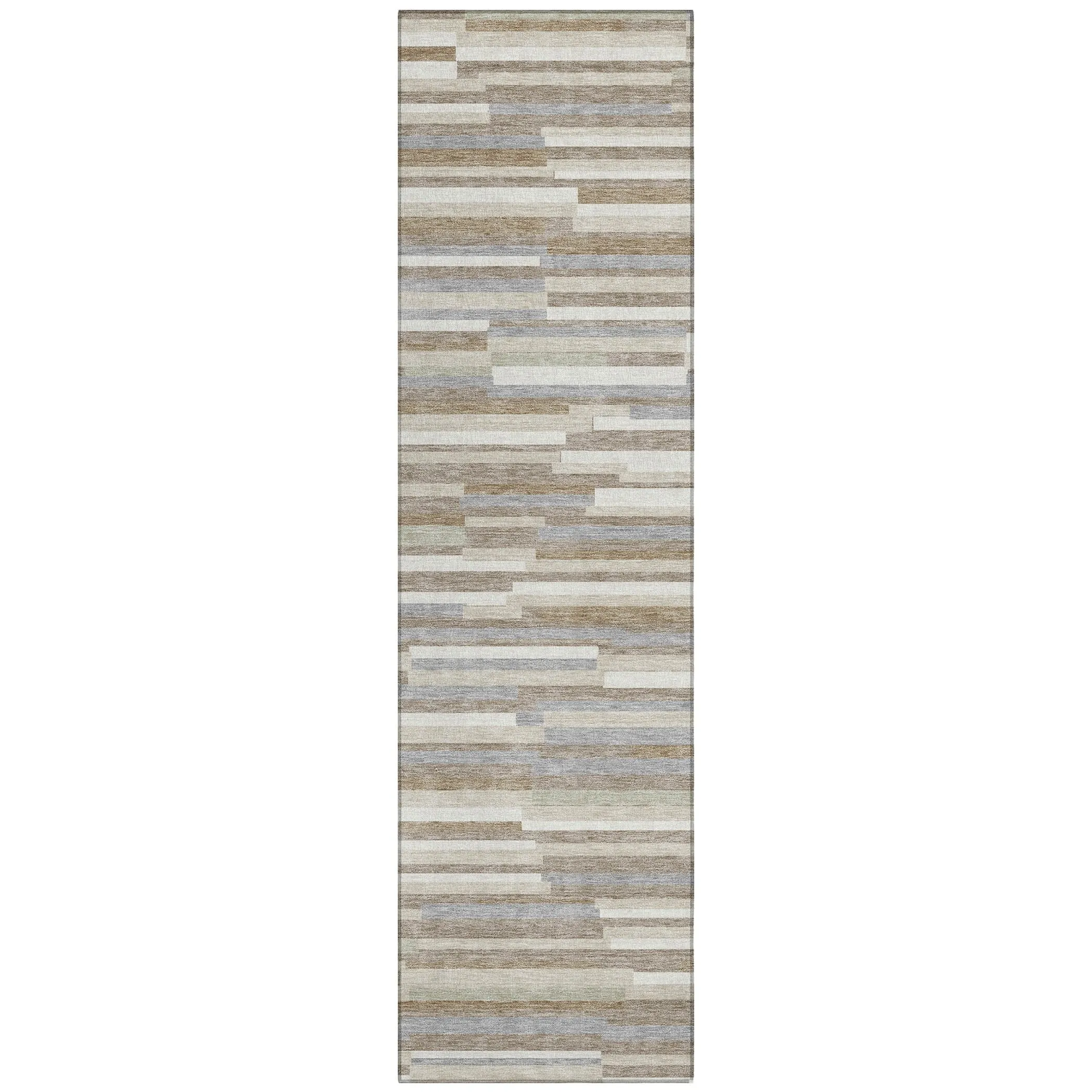 Machine Washable Indoor/ Outdoor Chantille Stripes Modern Rug