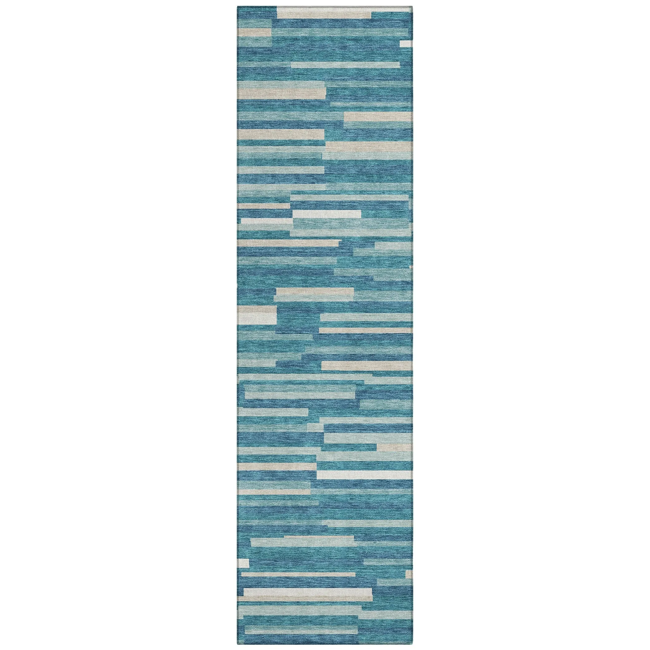Machine Washable Indoor/ Outdoor Chantille Stripes Modern Rug