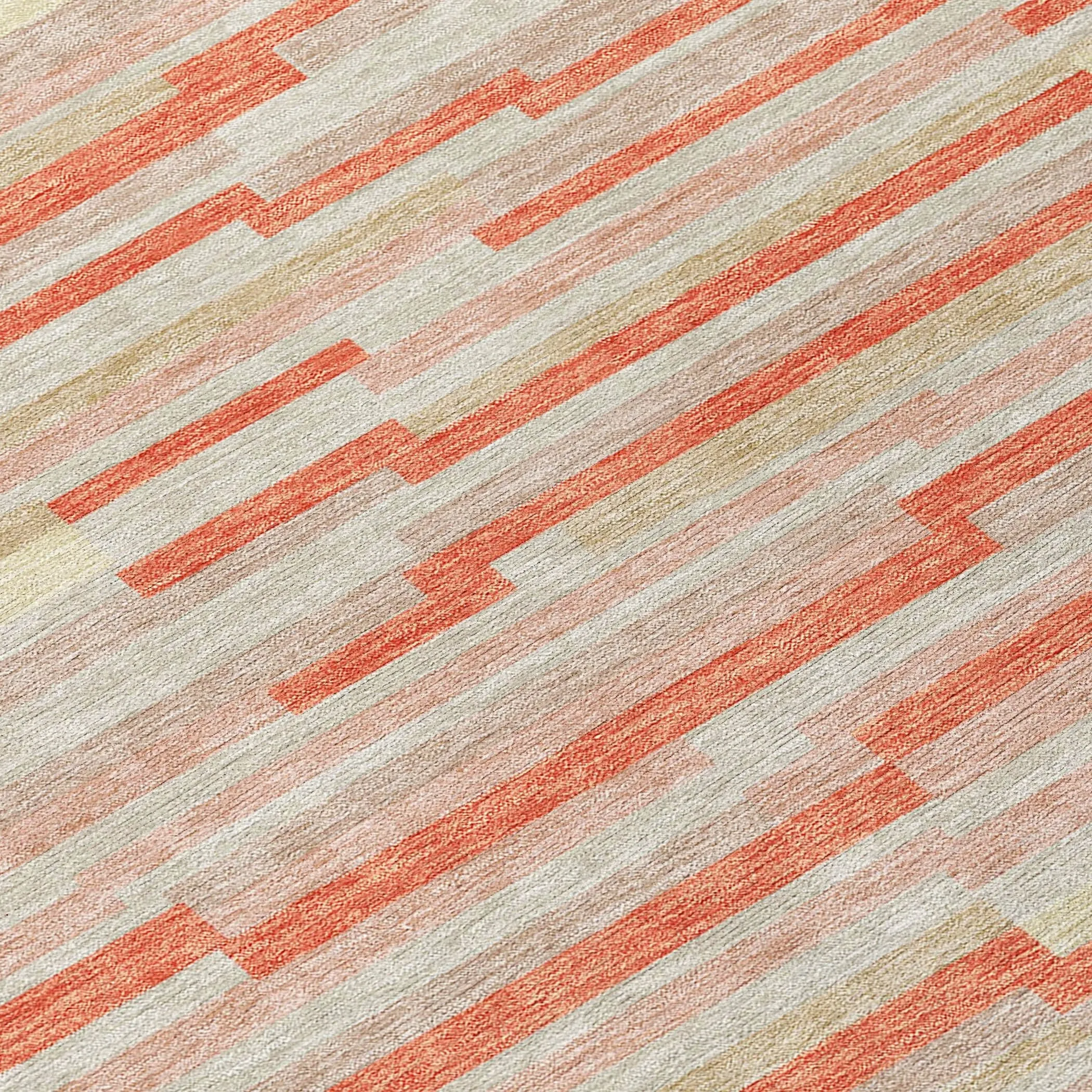 Machine Washable Indoor/ Outdoor Chantille Stripes Modern Rug