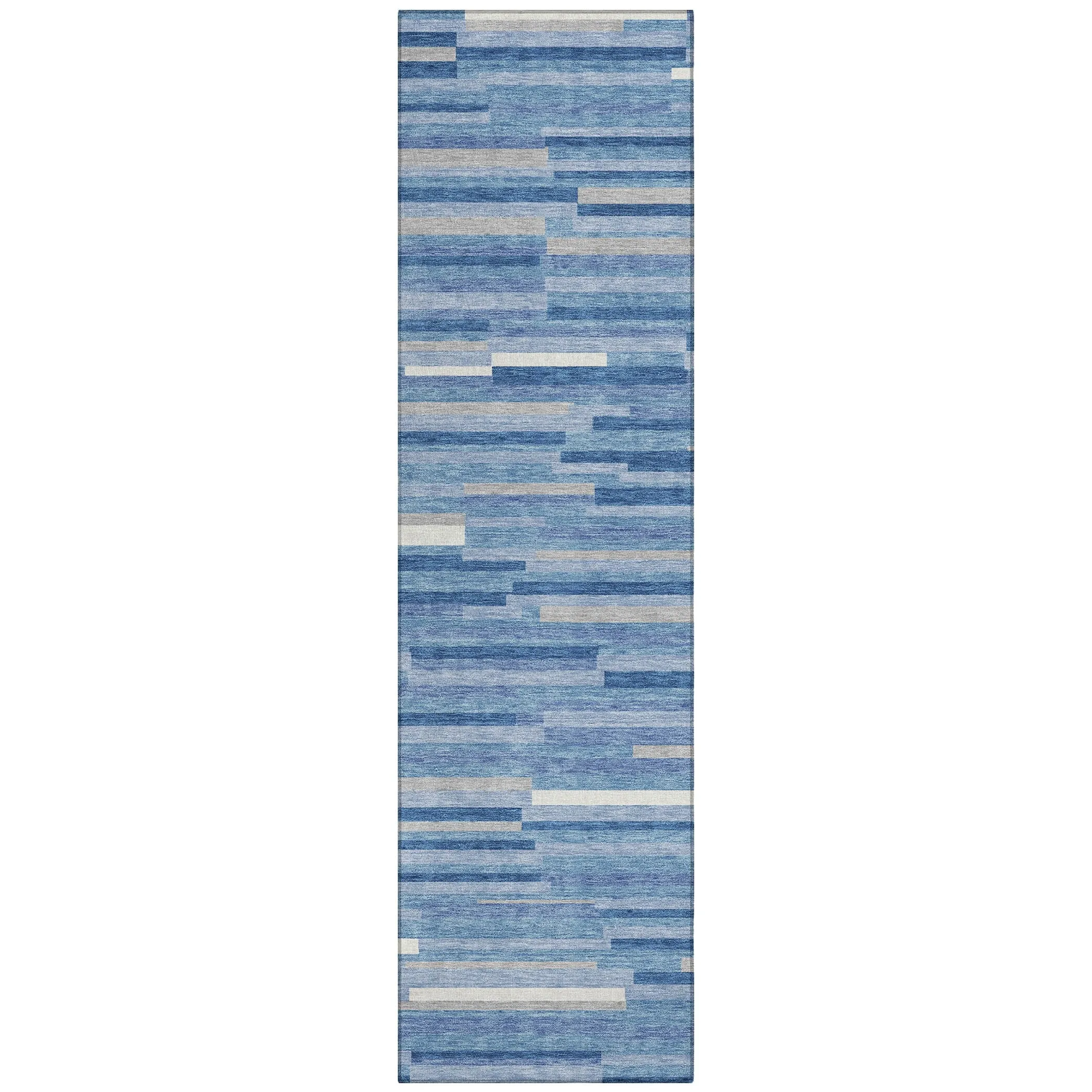 Machine Washable Indoor/ Outdoor Chantille Stripes Modern Rug
