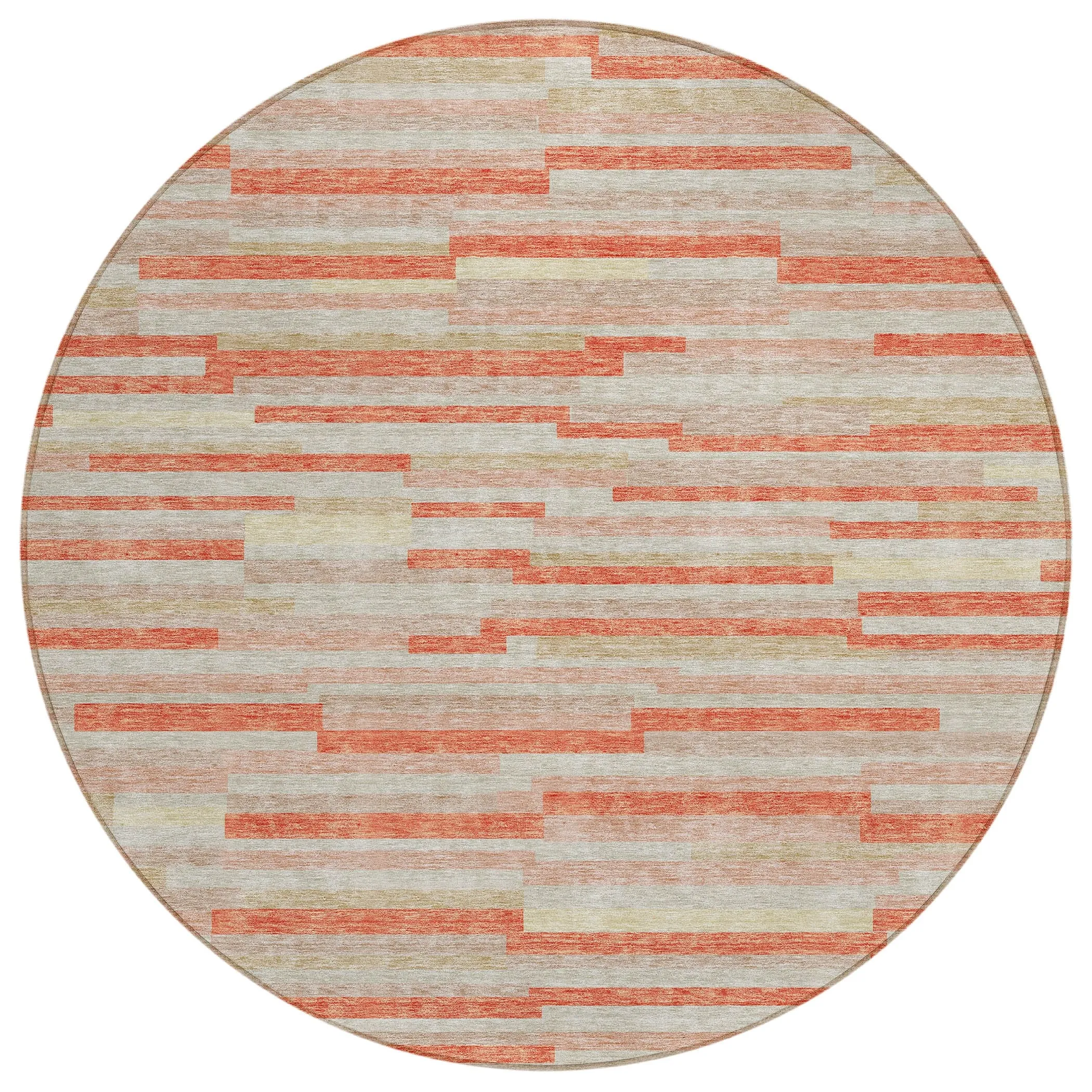 Machine Washable Indoor/ Outdoor Chantille Stripes Modern Rug