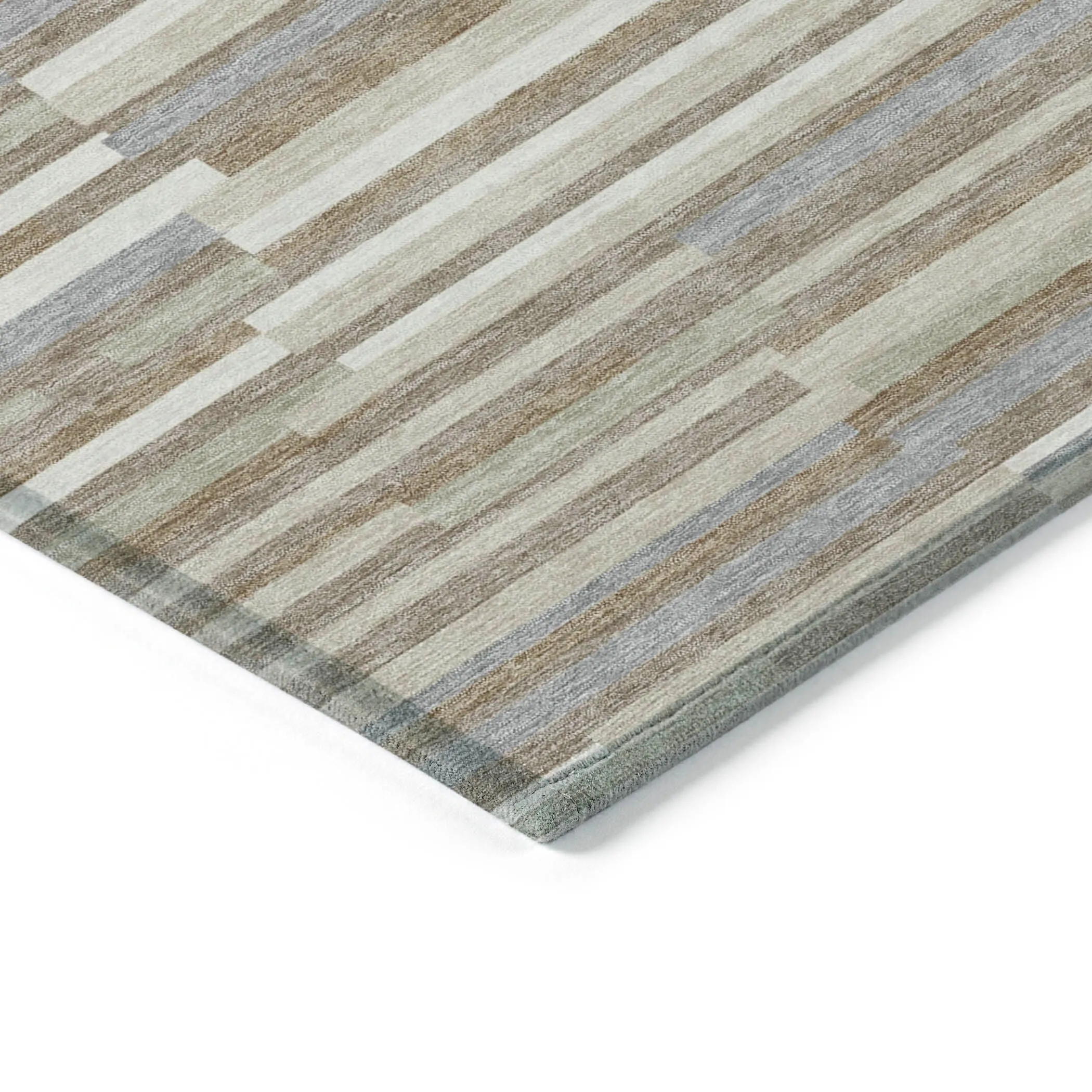 Machine Washable Indoor/ Outdoor Chantille Stripes Modern Rug