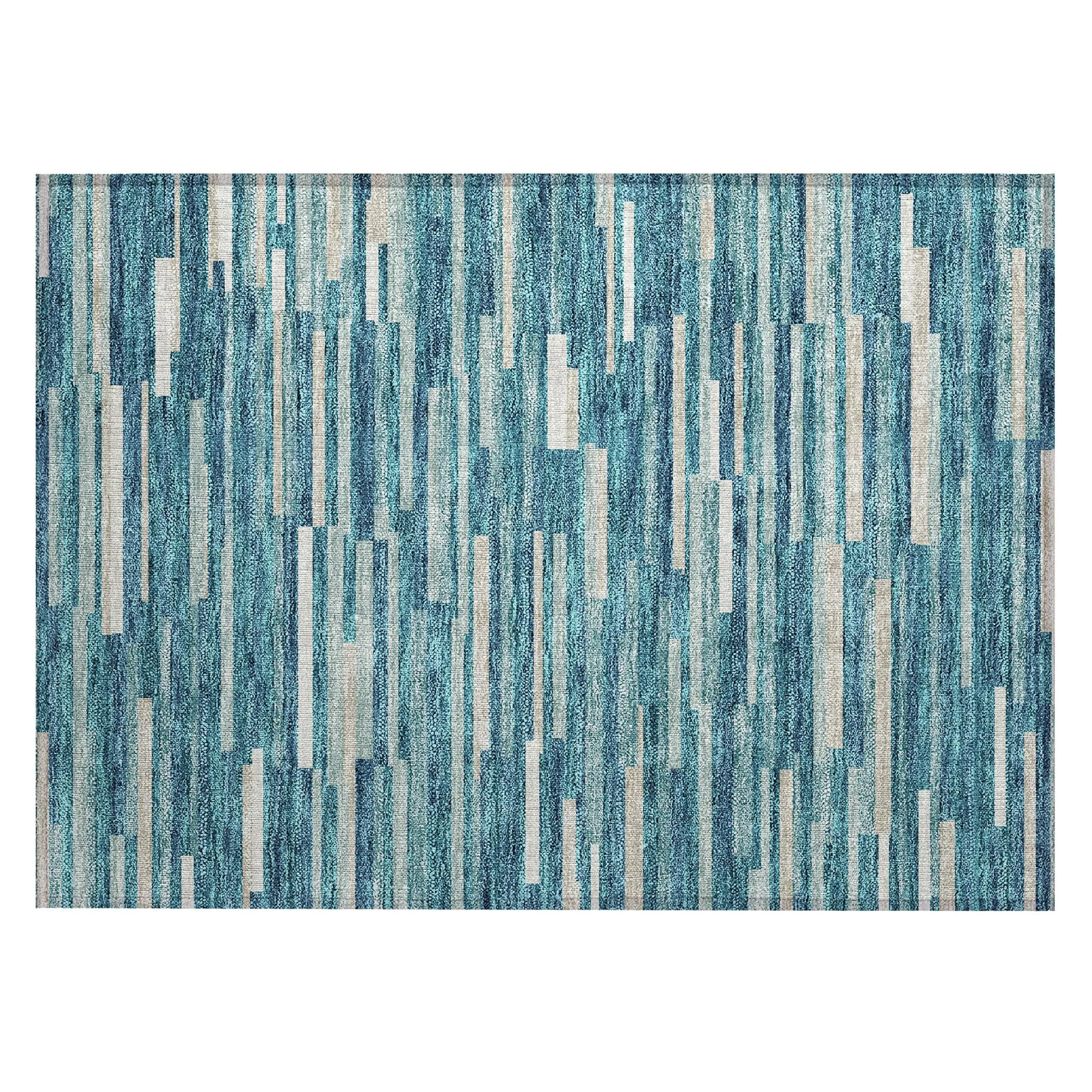 Machine Washable Indoor/ Outdoor Chantille Stripes Modern Rug