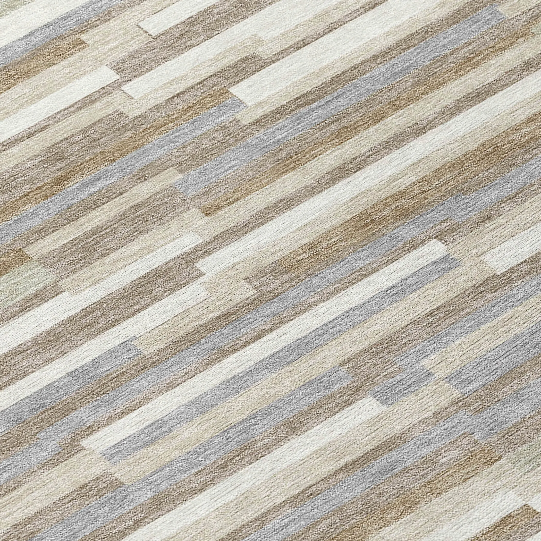 Machine Washable Indoor/ Outdoor Chantille Stripes Modern Rug