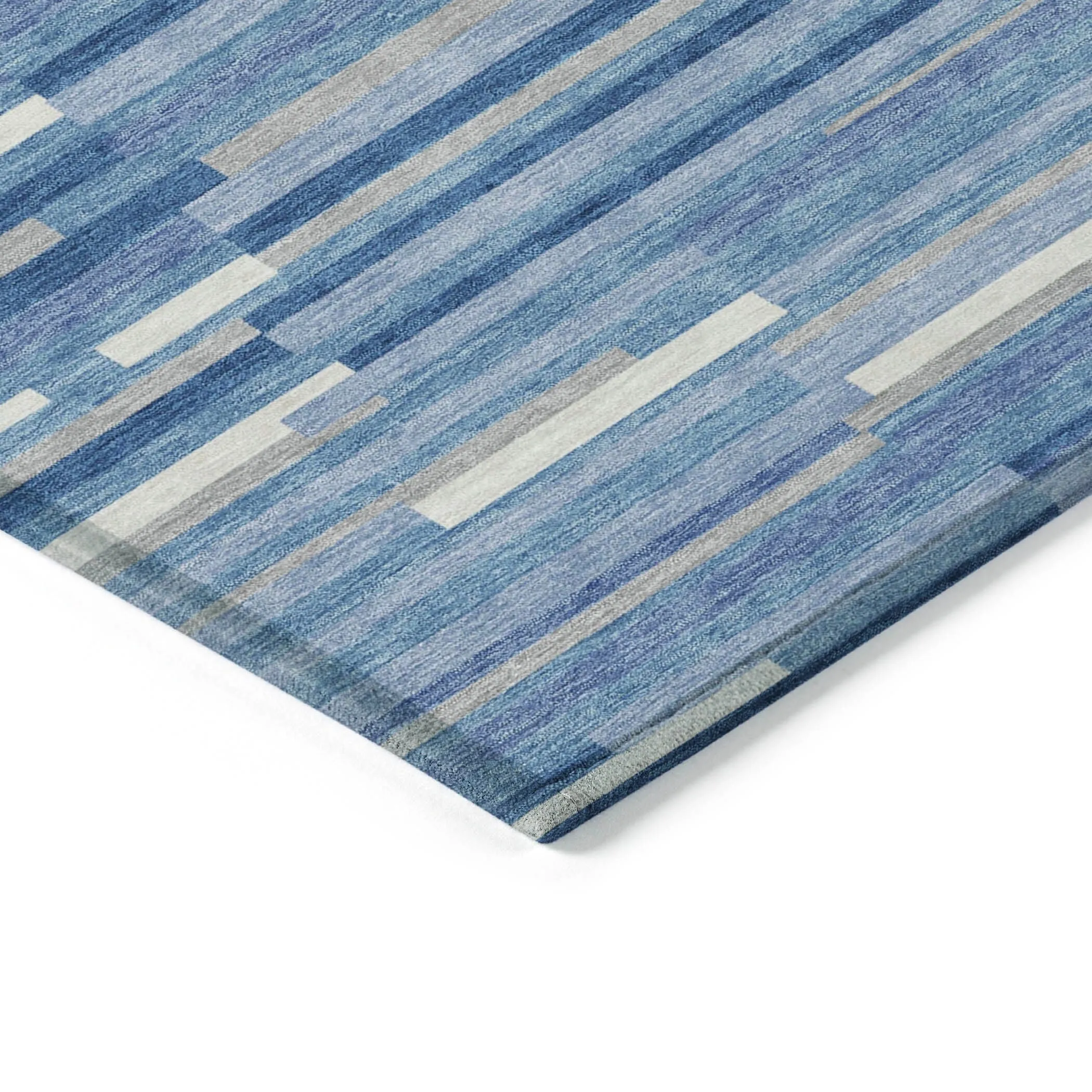 Machine Washable Indoor/ Outdoor Chantille Stripes Modern Rug