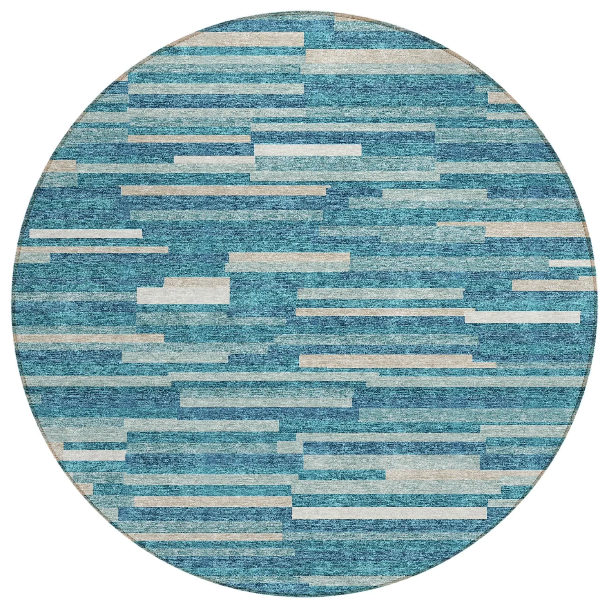 Machine Washable Indoor/ Outdoor Chantille Stripes Modern Rug
