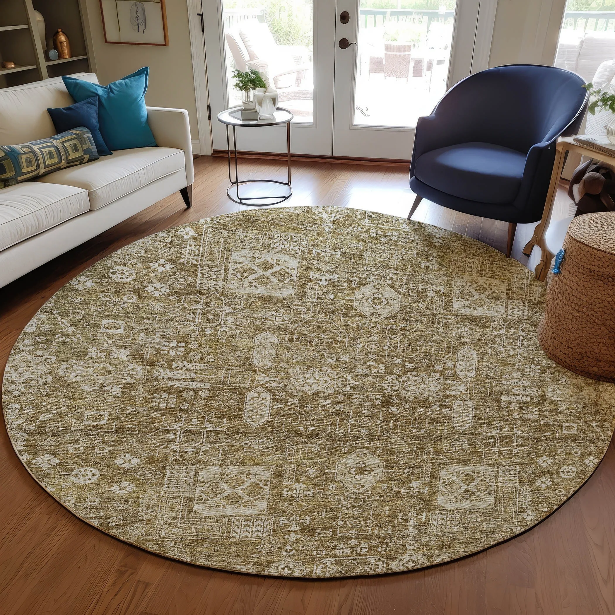 Machine Washable Indoor/ Outdoor Chantille Vintage Traditional Rug