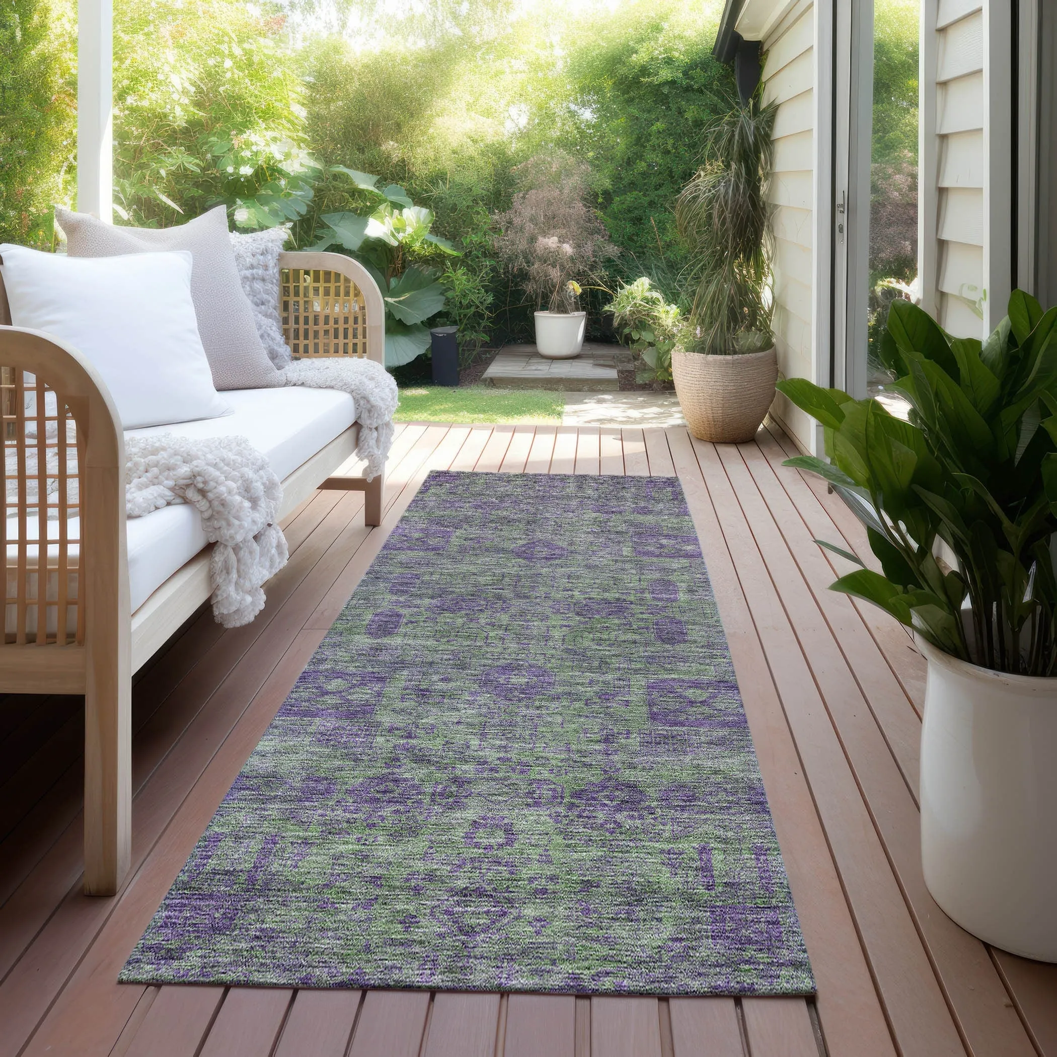 Machine Washable Indoor/ Outdoor Chantille Vintage Traditional Rug