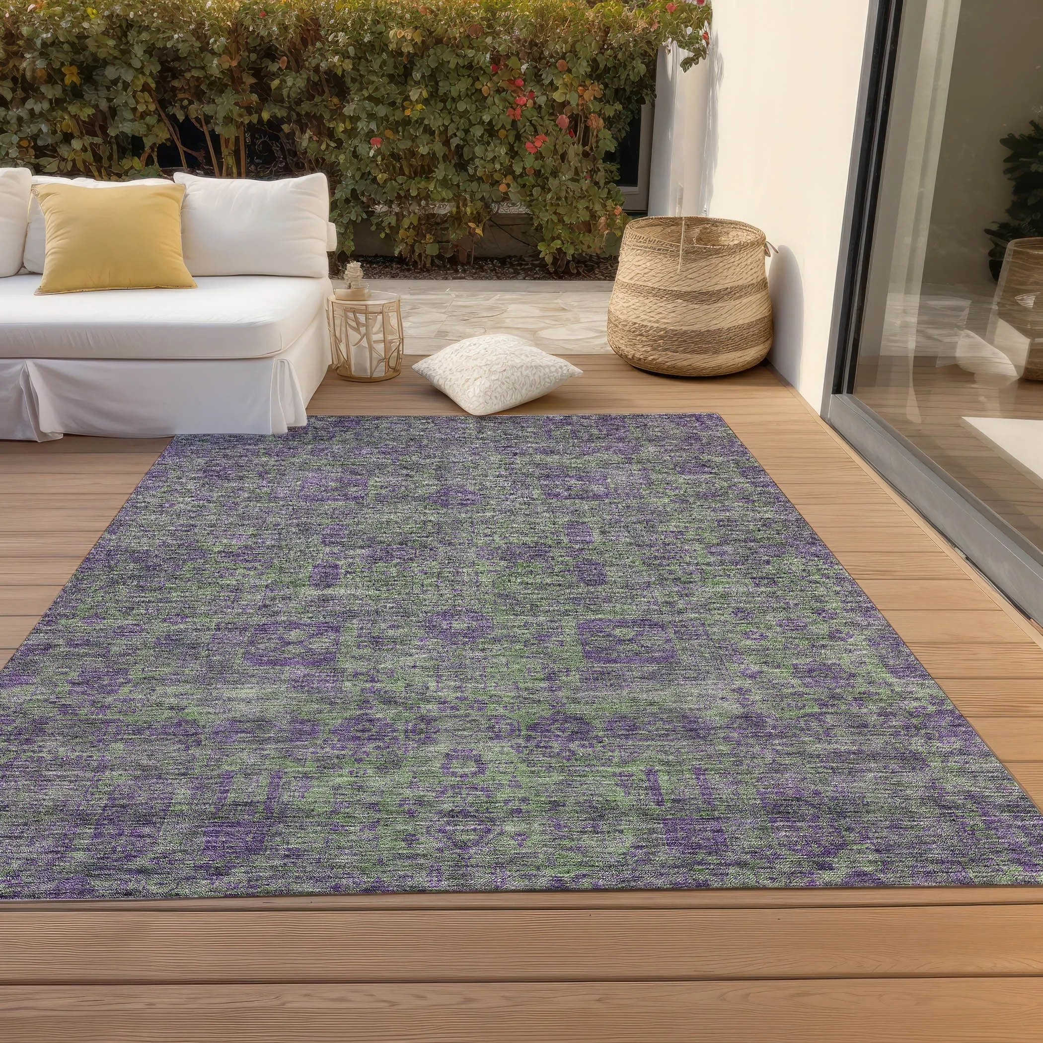 Machine Washable Indoor/ Outdoor Chantille Vintage Traditional Rug