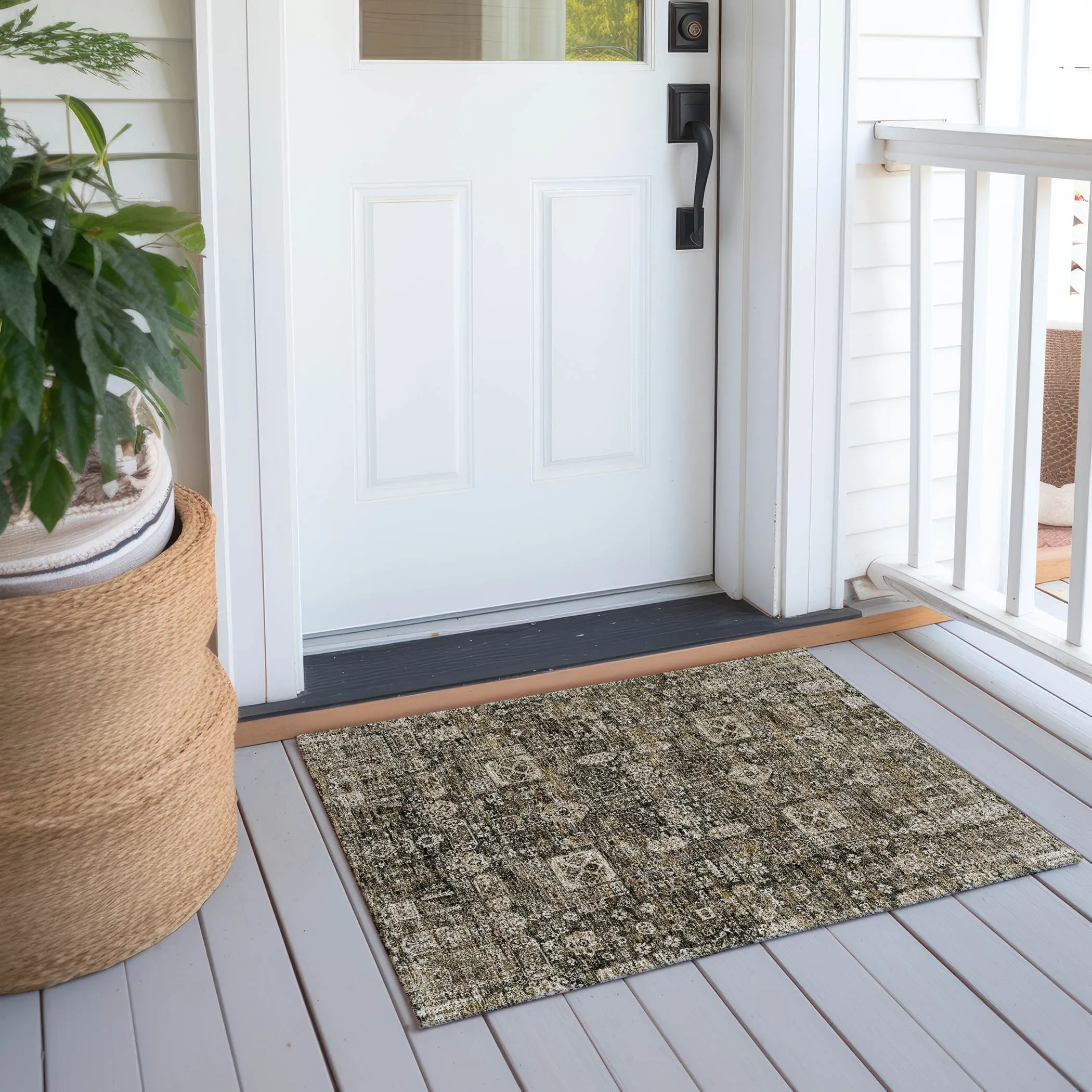 Machine Washable Indoor/ Outdoor Chantille Vintage Traditional Rug