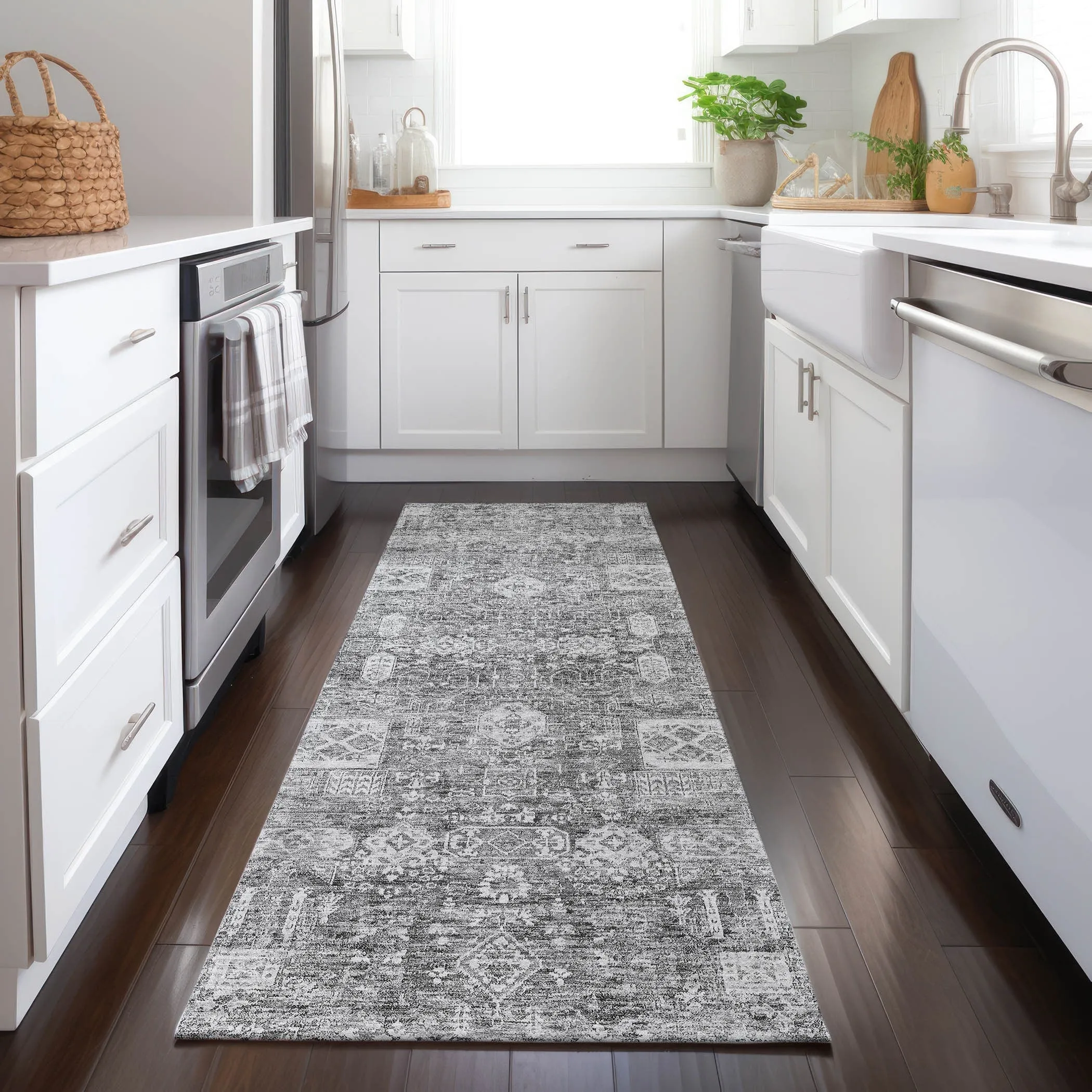 Machine Washable Indoor/ Outdoor Chantille Vintage Traditional Rug