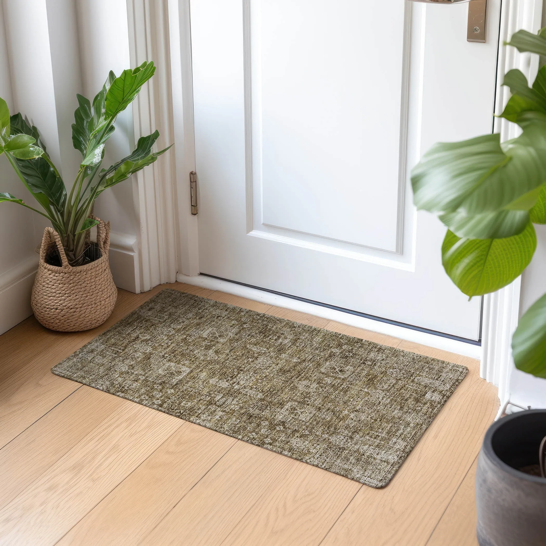 Machine Washable Indoor/ Outdoor Chantille Vintage Traditional Rug