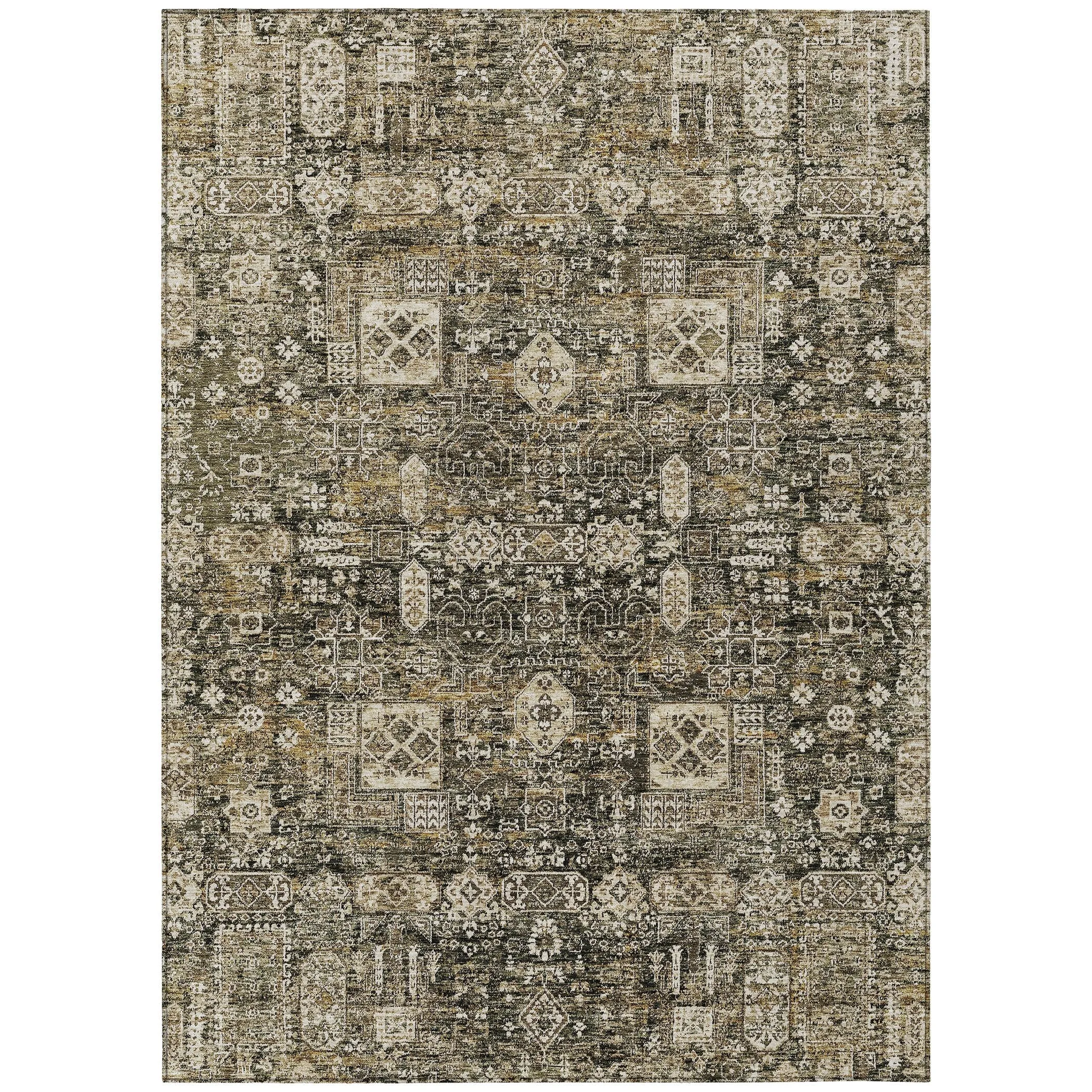 Machine Washable Indoor/ Outdoor Chantille Vintage Traditional Rug