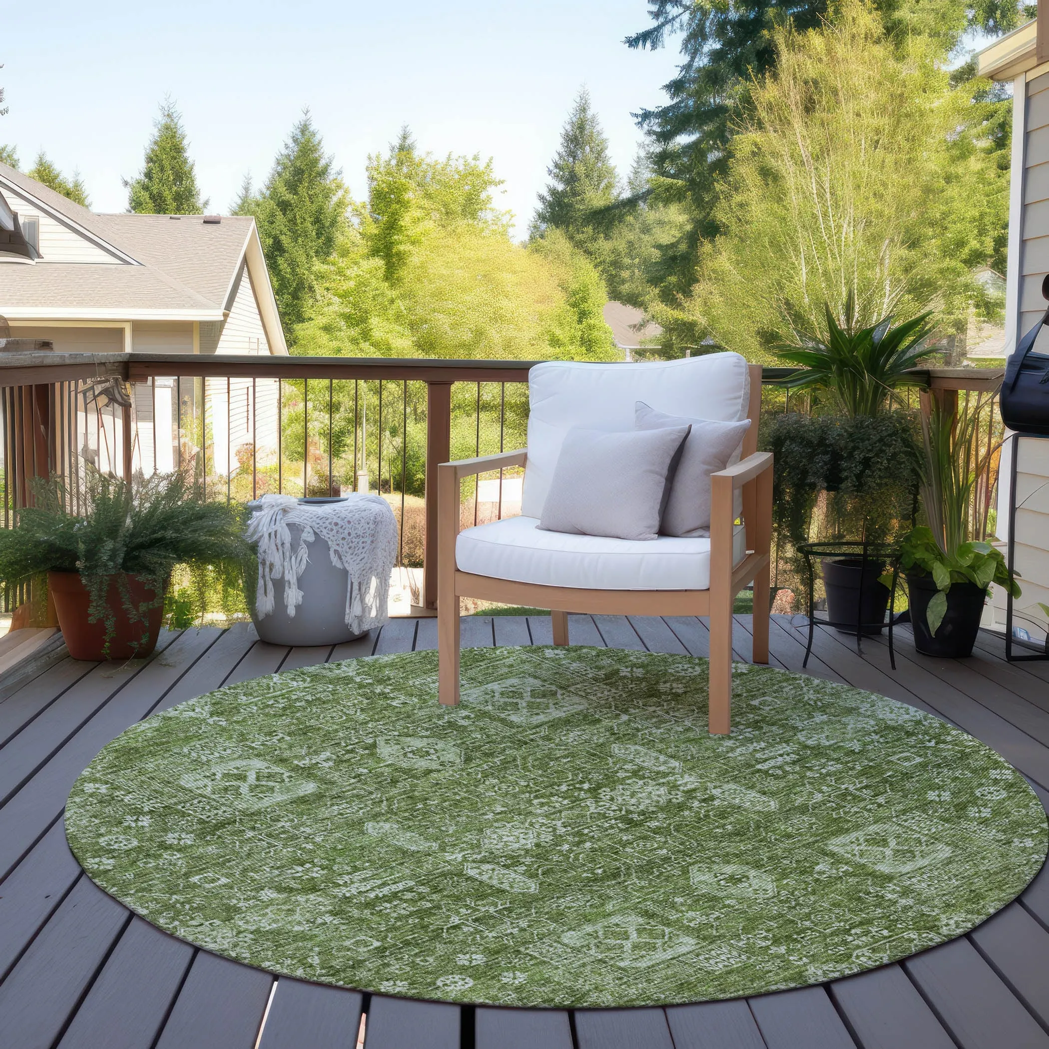 Machine Washable Indoor/ Outdoor Chantille Vintage Traditional Rug