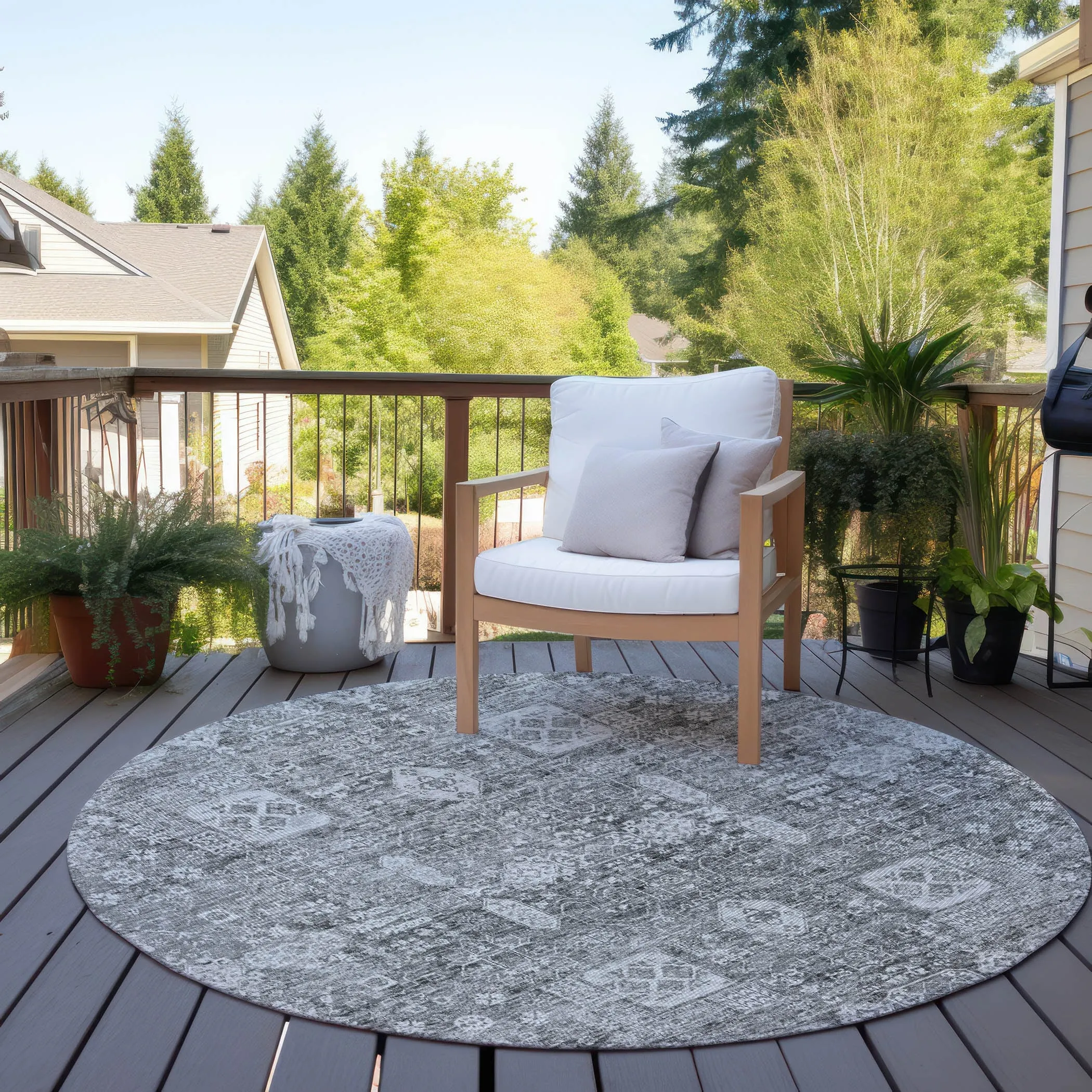 Machine Washable Indoor/ Outdoor Chantille Vintage Traditional Rug