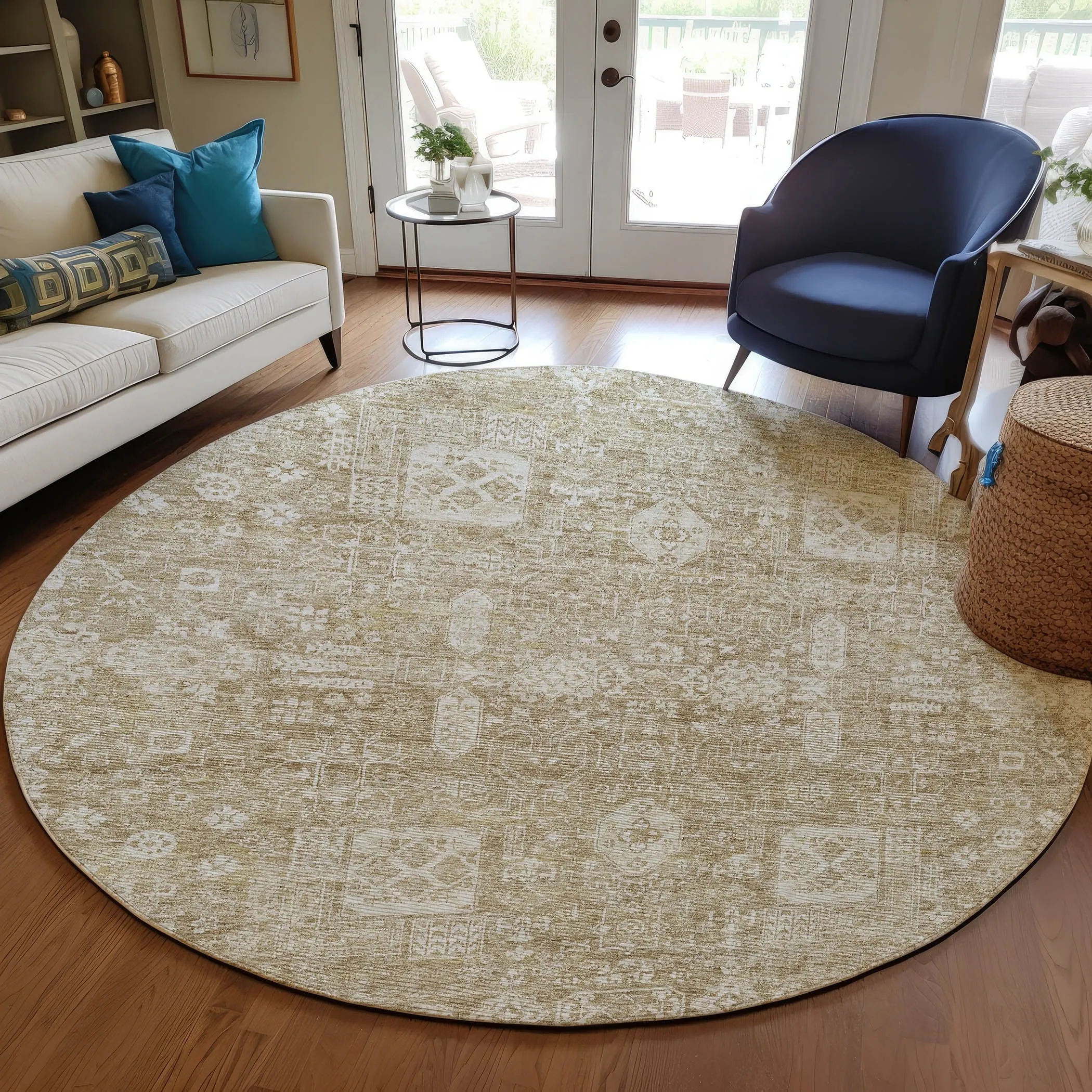 Machine Washable Indoor/ Outdoor Chantille Vintage Traditional Rug