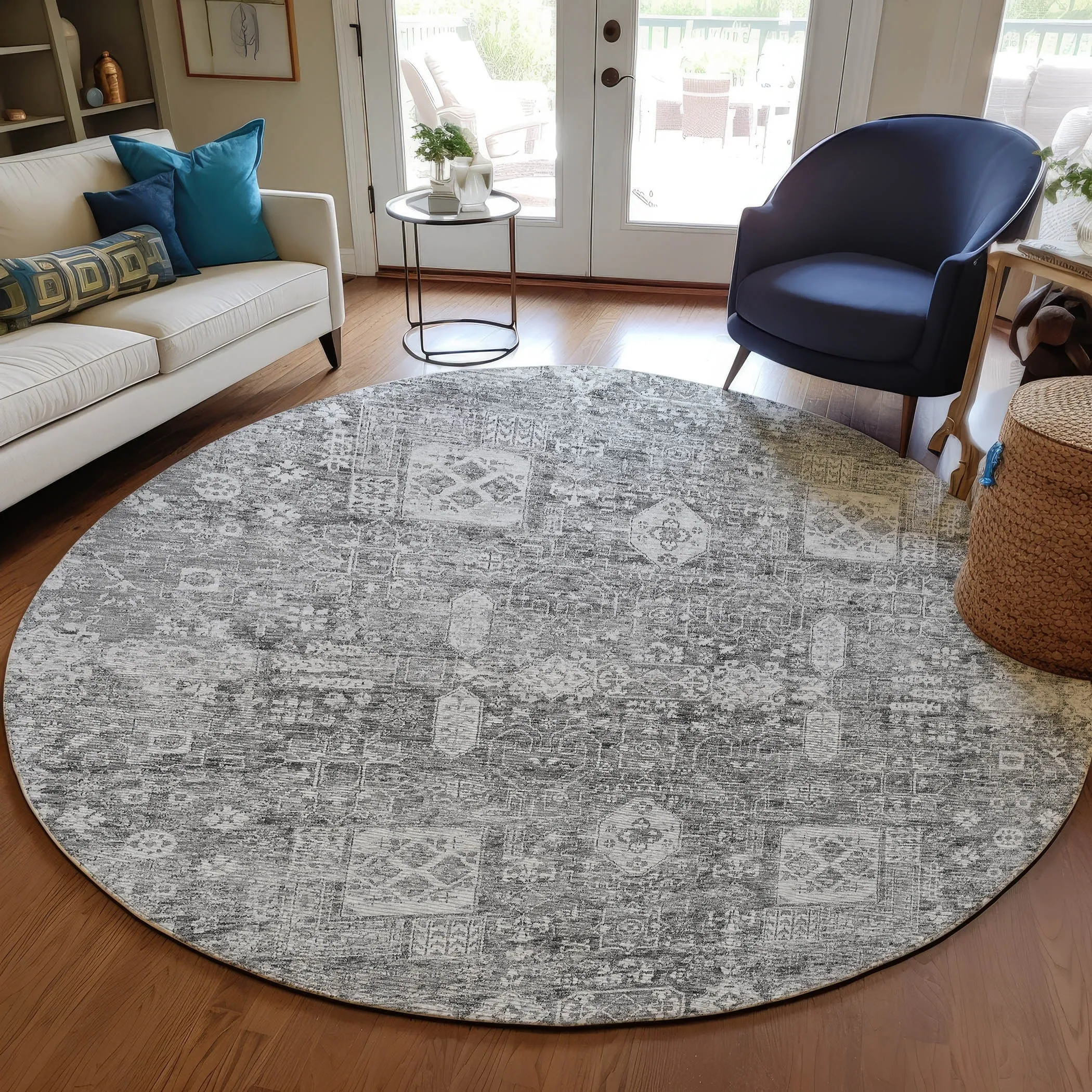 Machine Washable Indoor/ Outdoor Chantille Vintage Traditional Rug