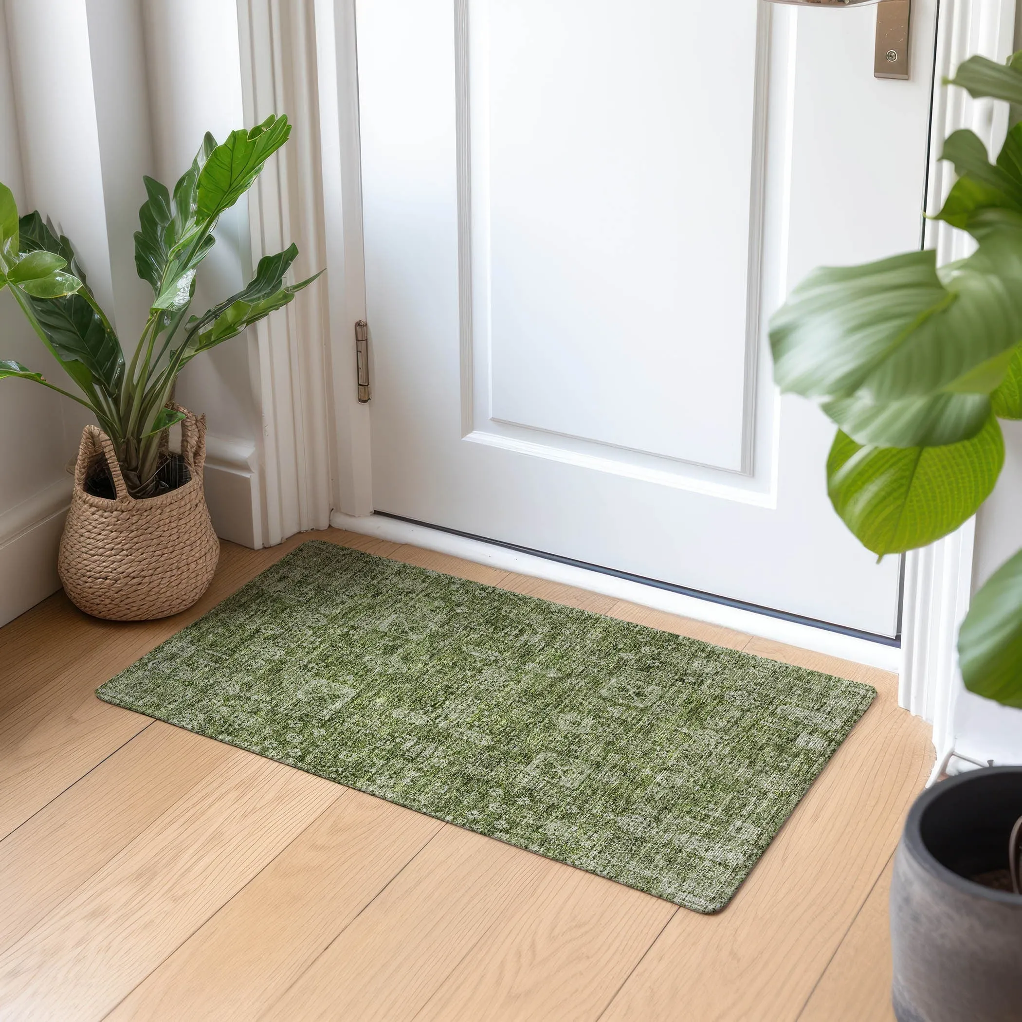 Machine Washable Indoor/ Outdoor Chantille Vintage Traditional Rug