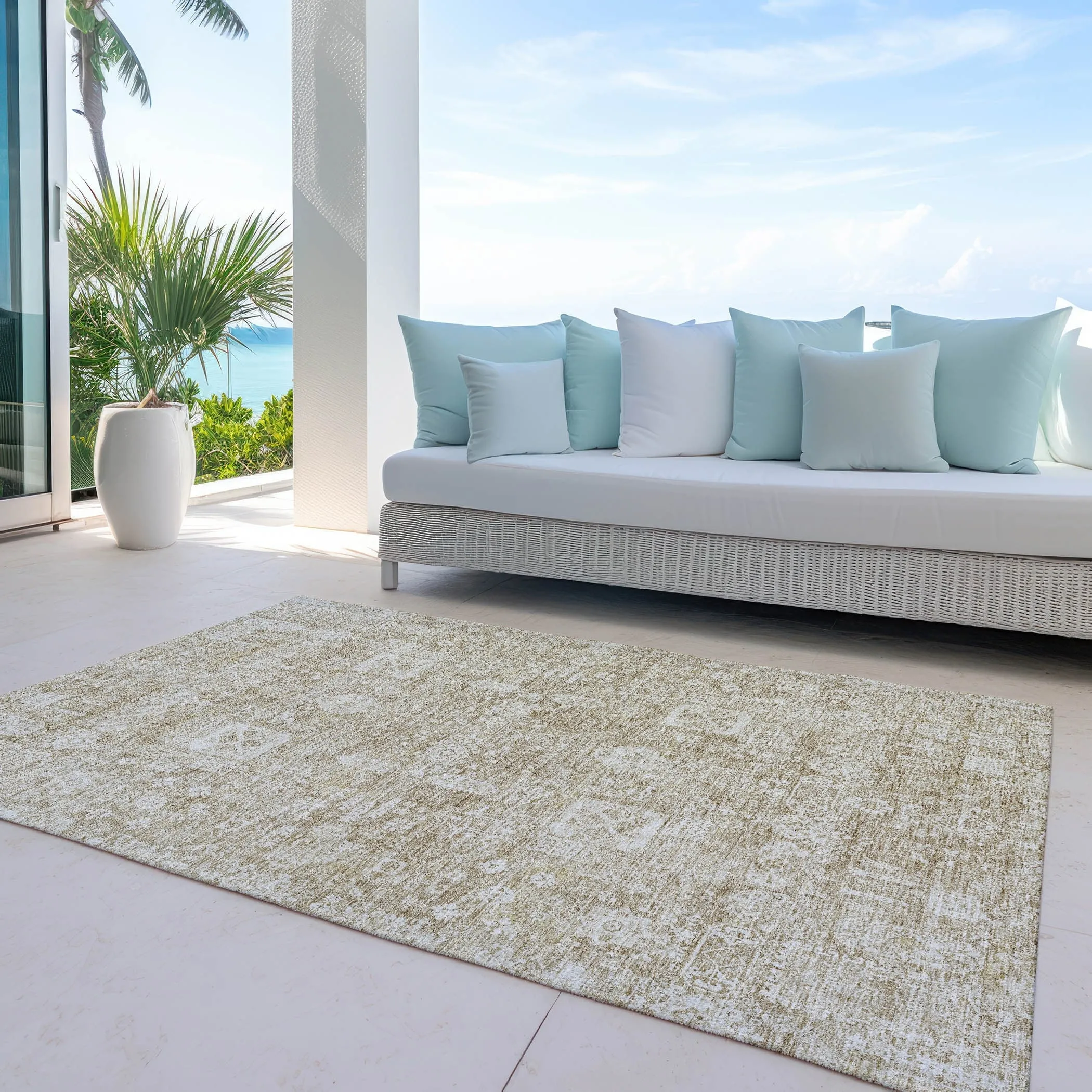 Machine Washable Indoor/ Outdoor Chantille Vintage Traditional Rug