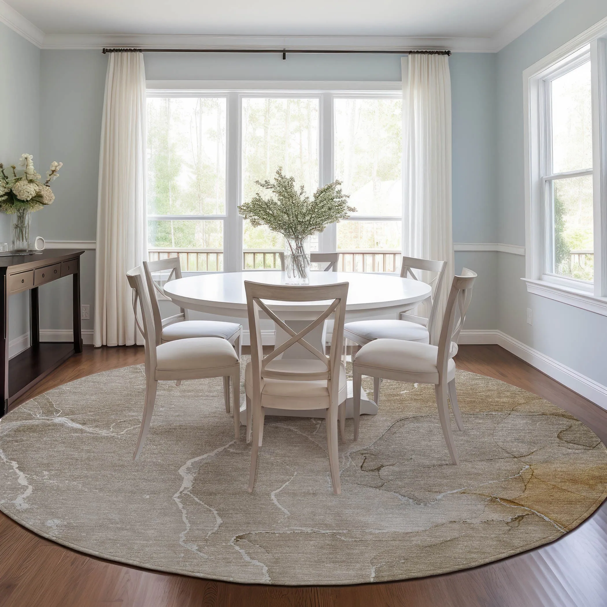 Machine Washable Indoor/ Outdoor Chantille Watercolor Rug