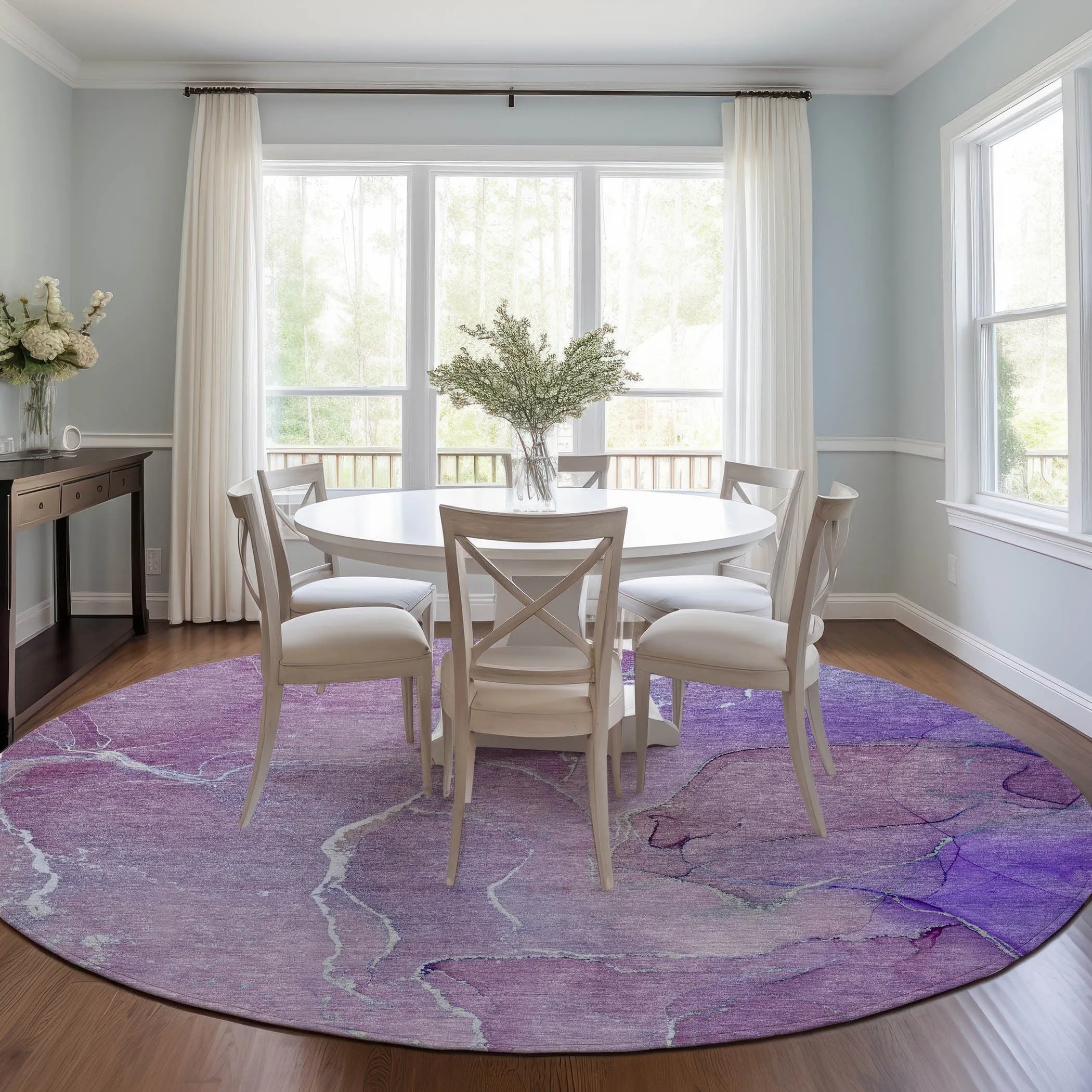 Machine Washable Indoor/ Outdoor Chantille Watercolor Rug
