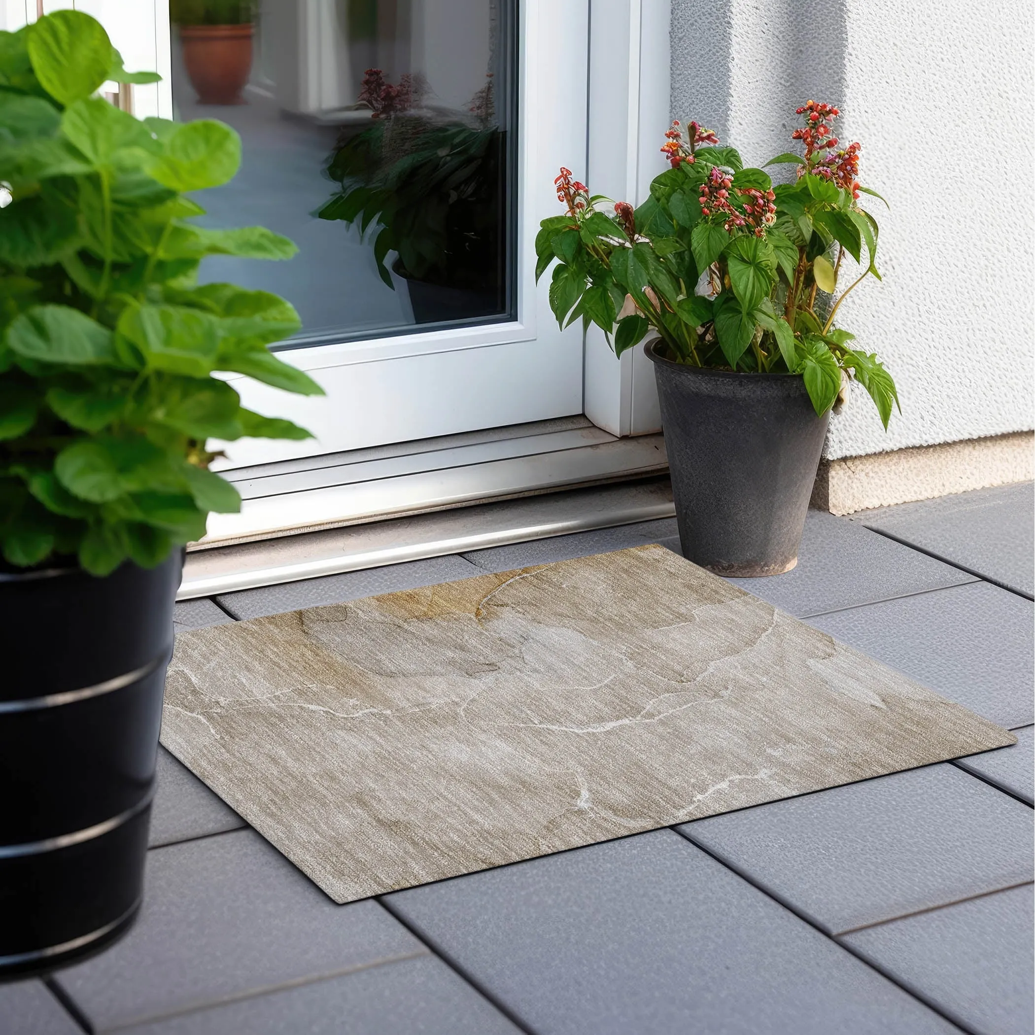 Machine Washable Indoor/ Outdoor Chantille Watercolor Rug