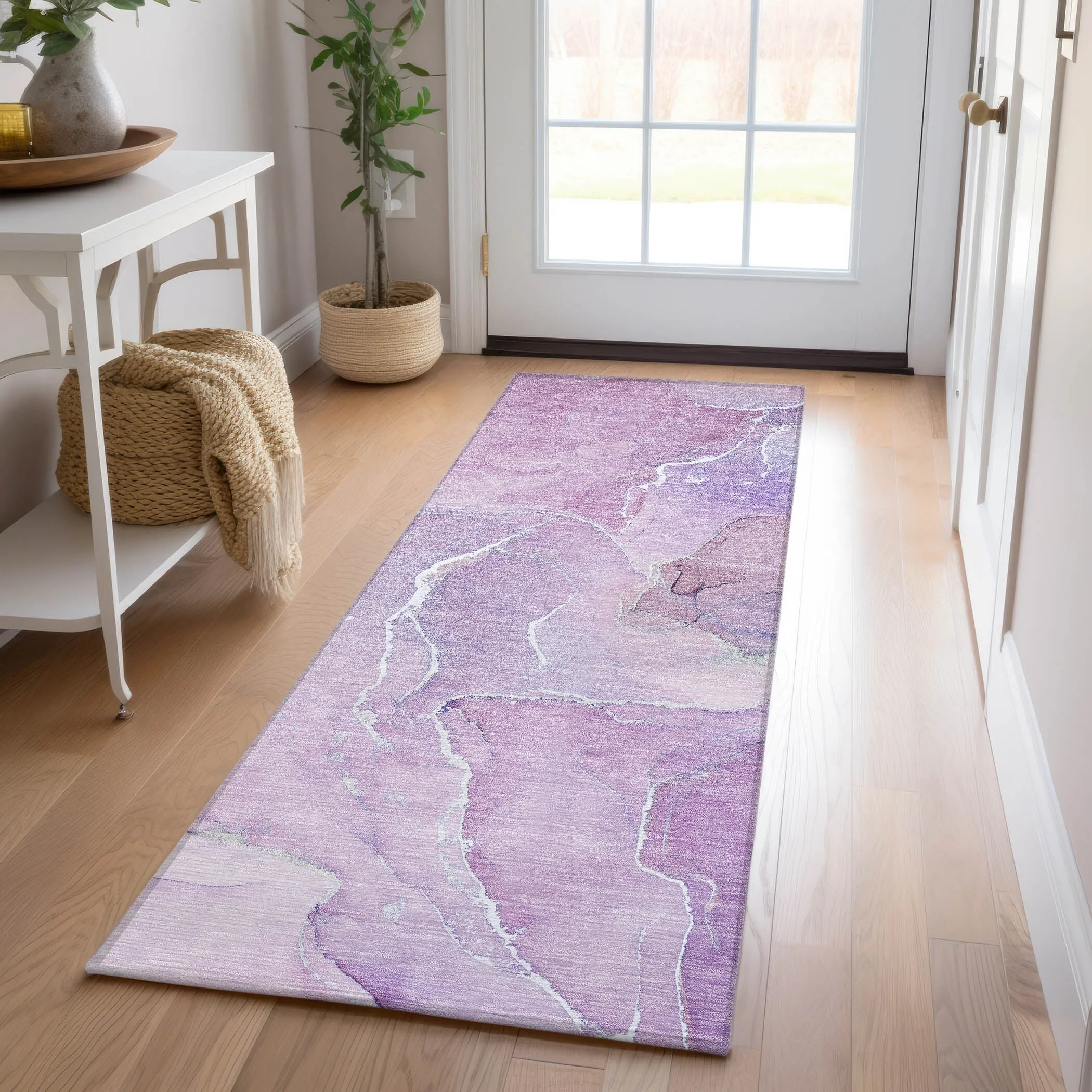 Machine Washable Indoor/ Outdoor Chantille Watercolor Rug