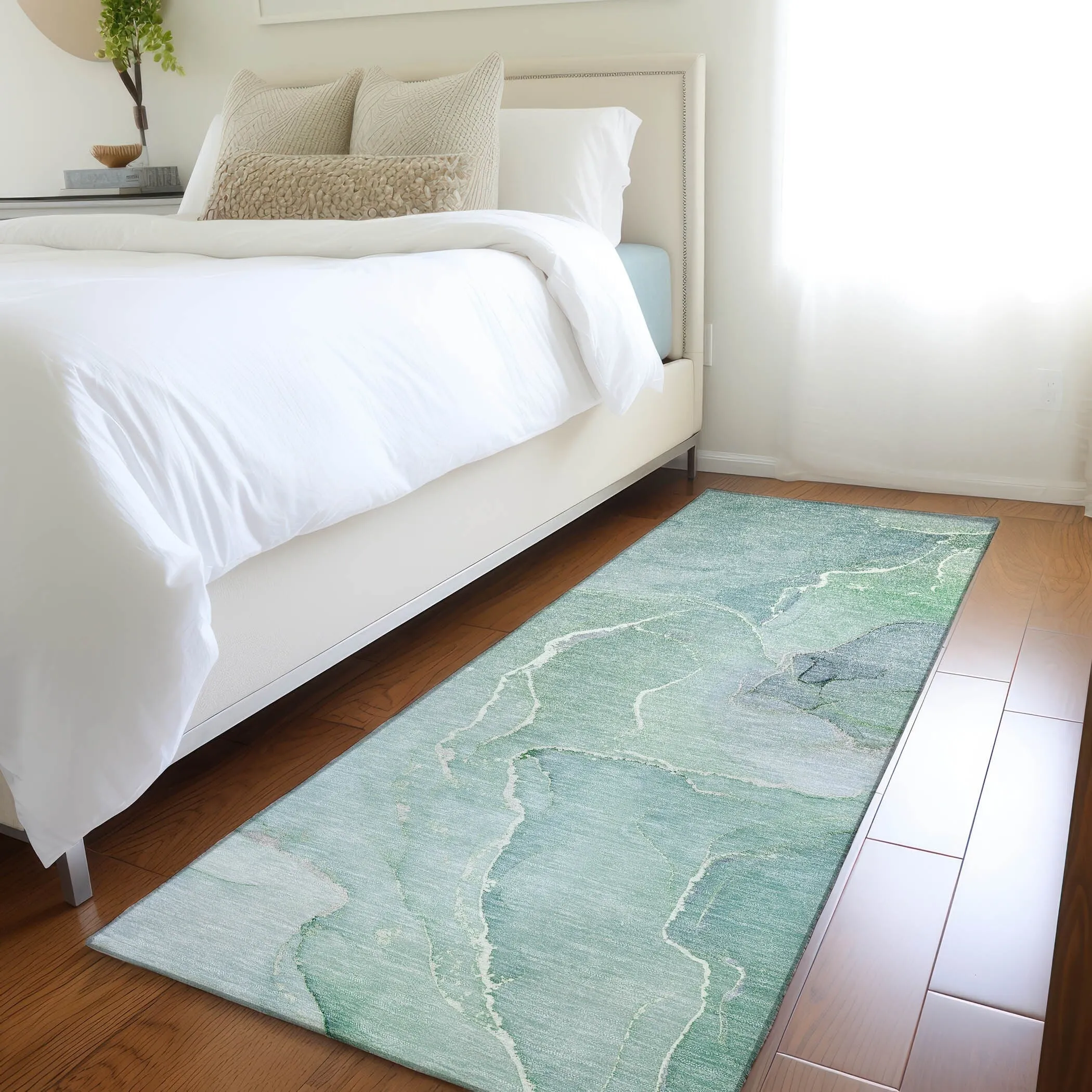 Machine Washable Indoor/ Outdoor Chantille Watercolor Rug