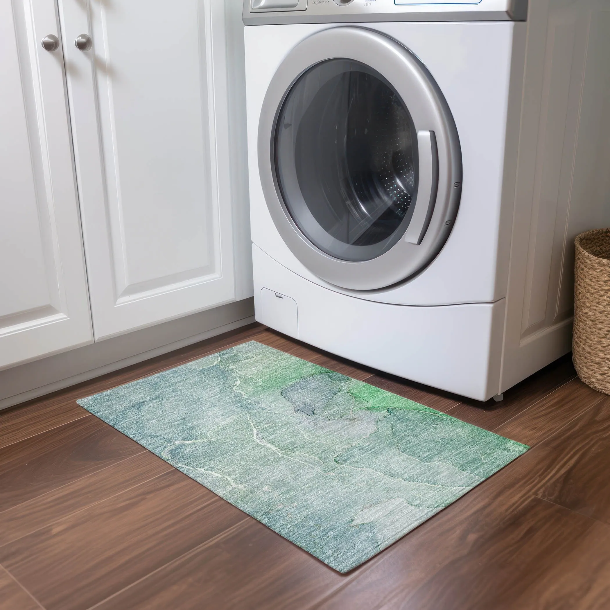 Machine Washable Indoor/ Outdoor Chantille Watercolor Rug
