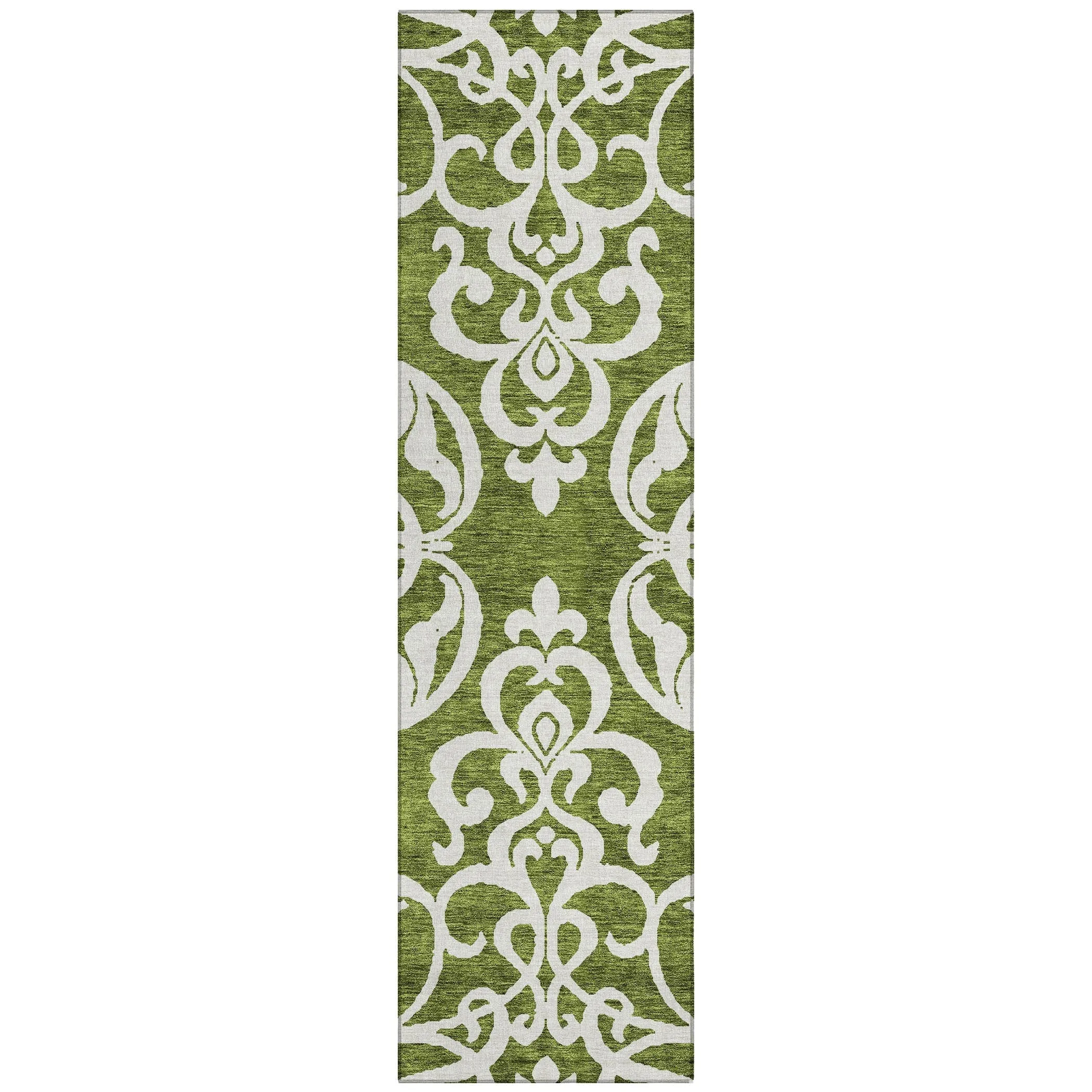 Machine Washable Indoor/ Outdoor Damask Glam Chantille Rug