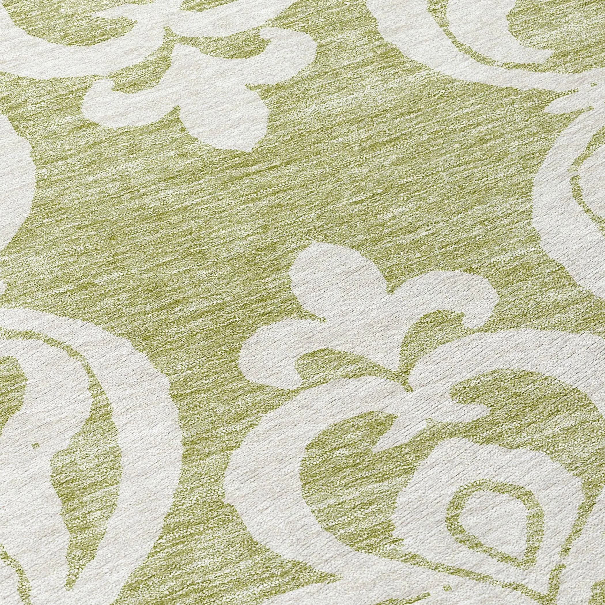 Machine Washable Indoor/ Outdoor Damask Glam Chantille Rug