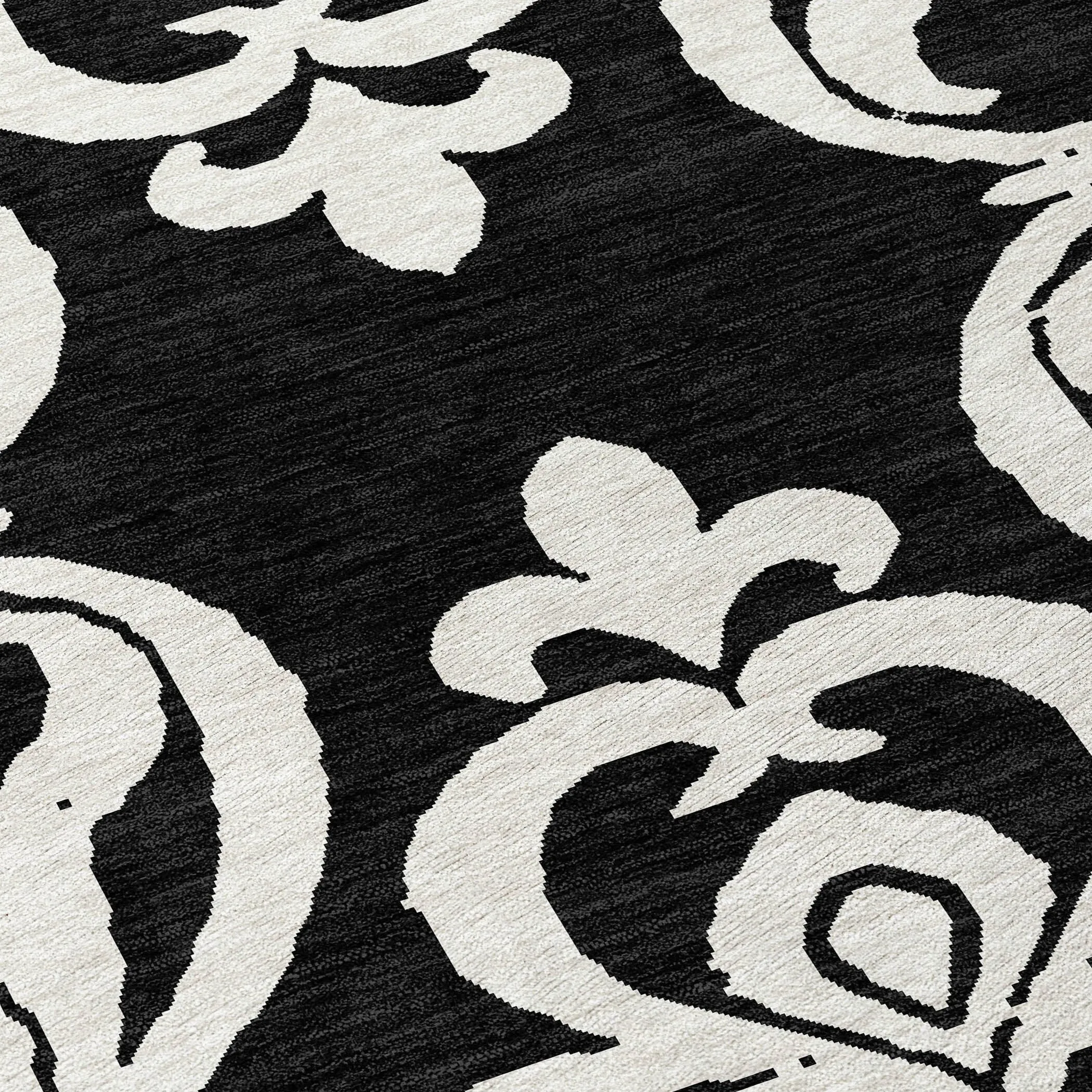 Machine Washable Indoor/ Outdoor Damask Glam Chantille Rug