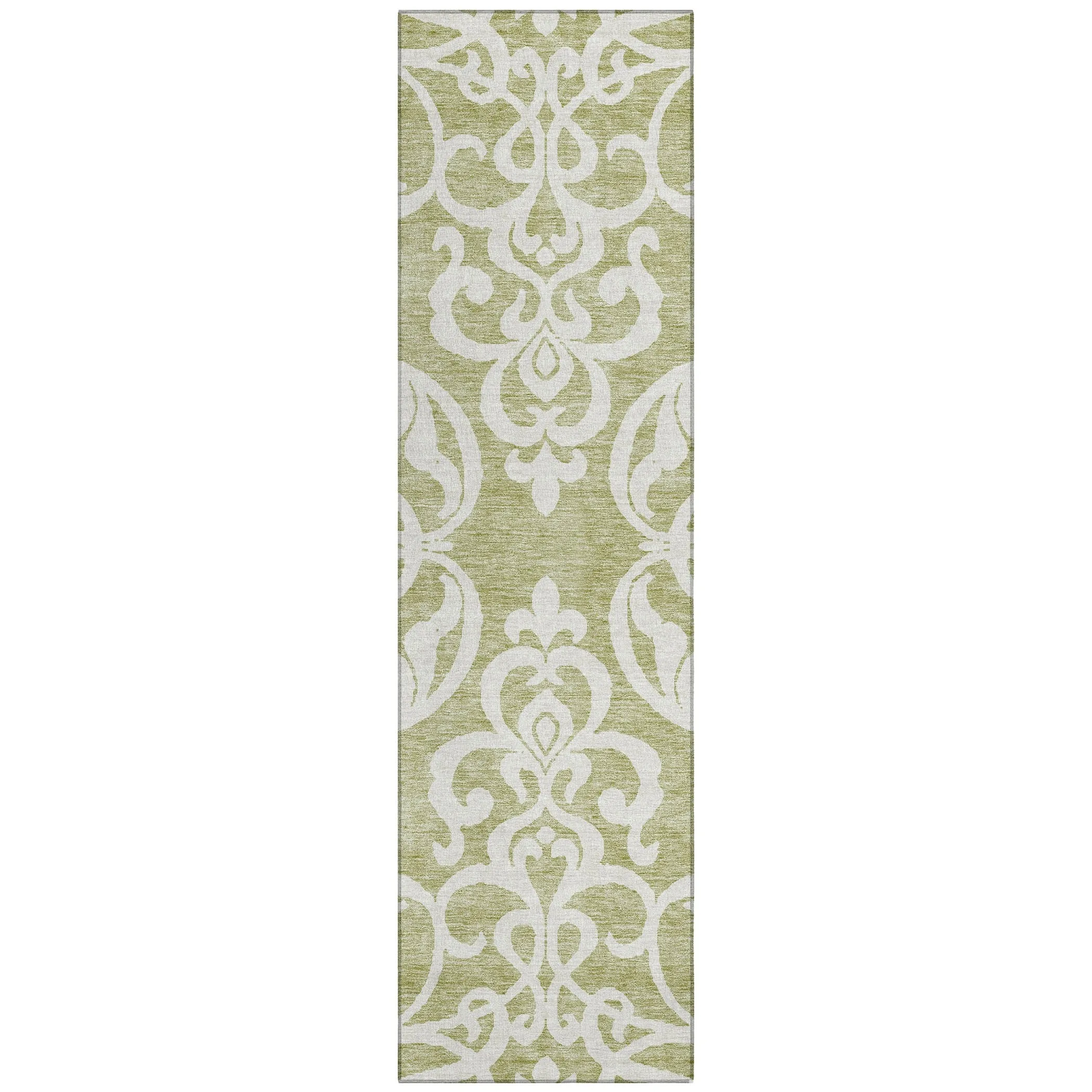 Machine Washable Indoor/ Outdoor Damask Glam Chantille Rug