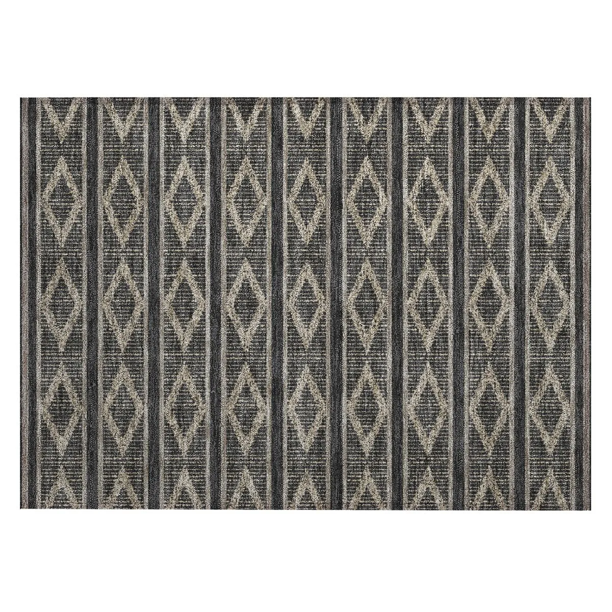 Machine Washable Indoor/ Outdoor Diamond Stripe Chantille Rug
