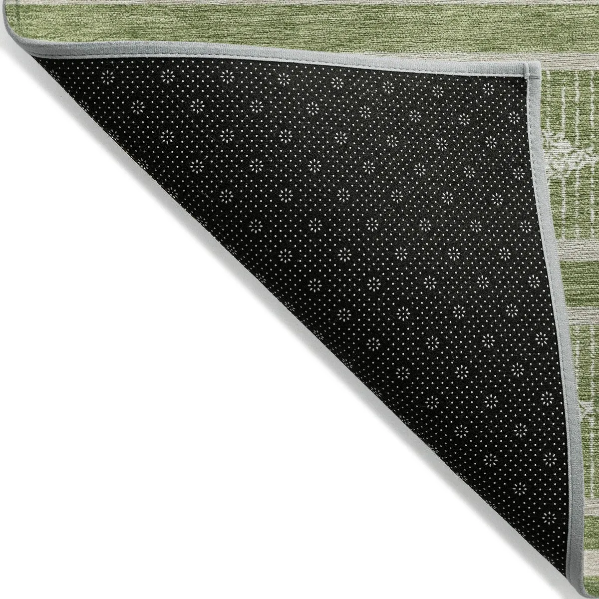 Machine Washable Indoor/ Outdoor Diamond Stripe Chantille Rug