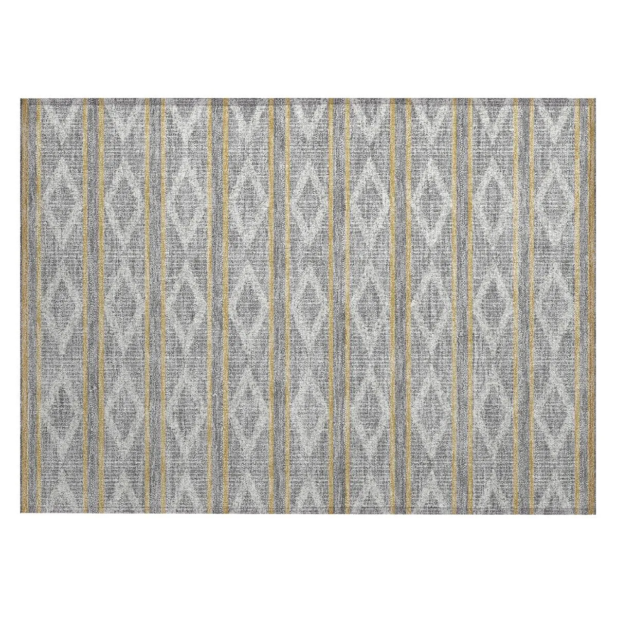 Machine Washable Indoor/ Outdoor Diamond Stripe Chantille Rug