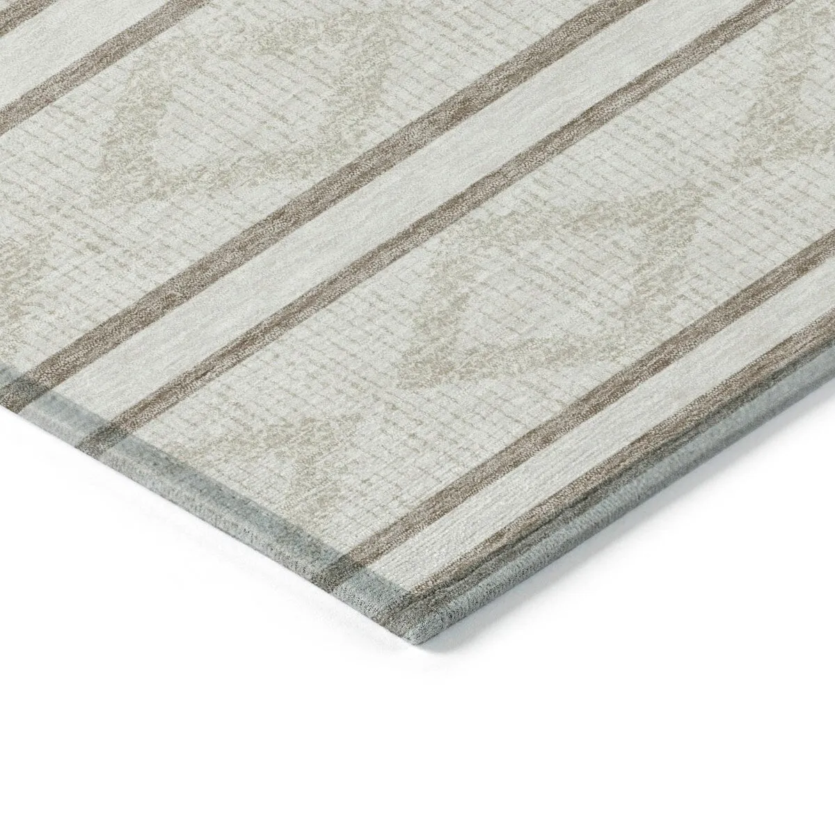 Machine Washable Indoor/ Outdoor Diamond Stripe Chantille Rug