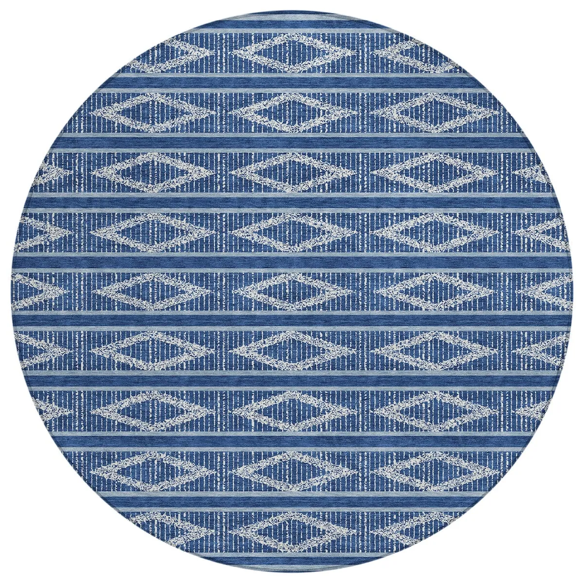 Machine Washable Indoor/ Outdoor Diamond Stripe Chantille Rug