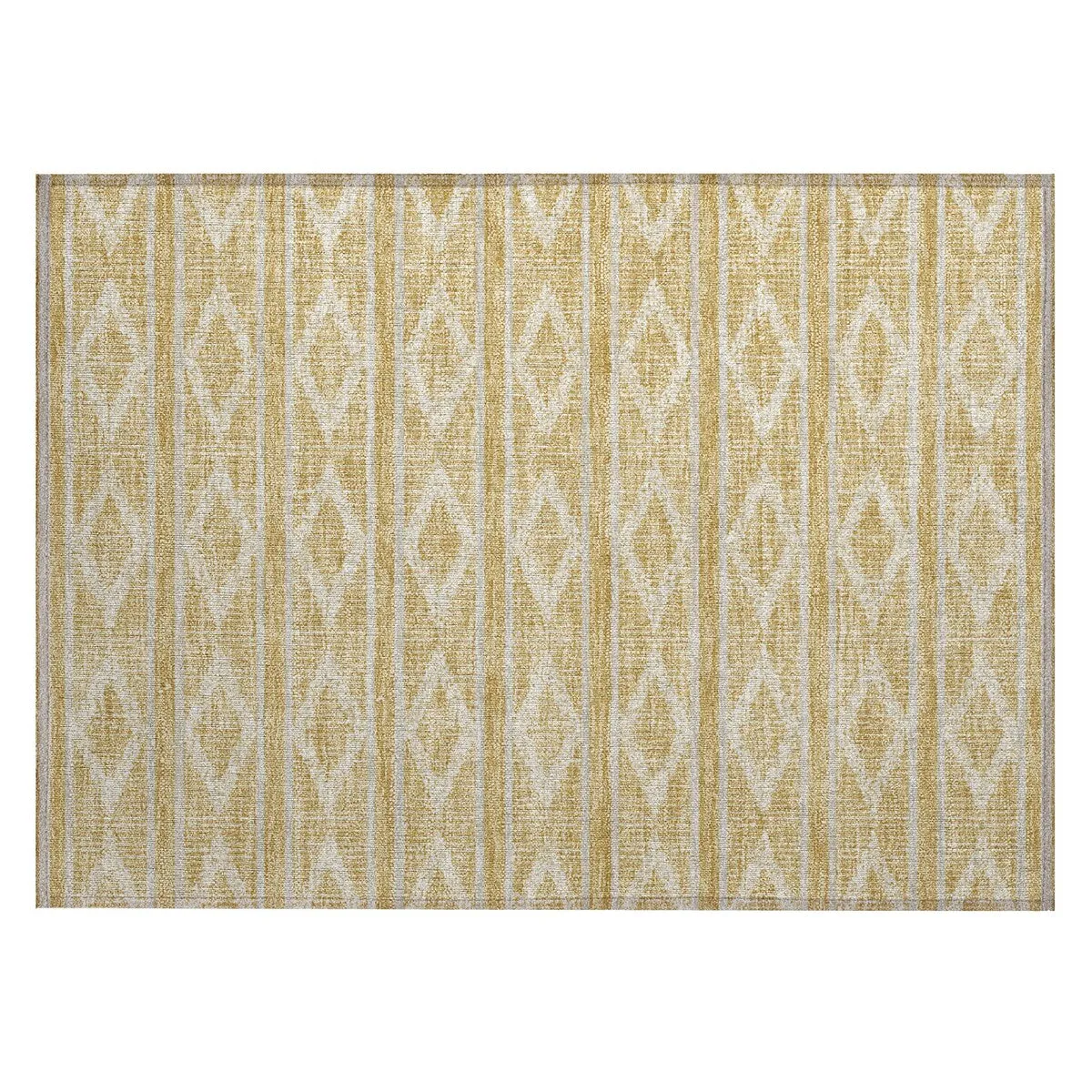 Machine Washable Indoor/ Outdoor Diamond Stripe Chantille Rug